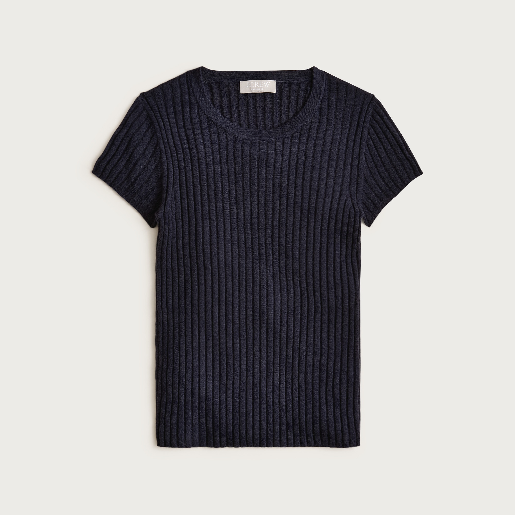 Featherweight cashmere ribbed sweater-tee