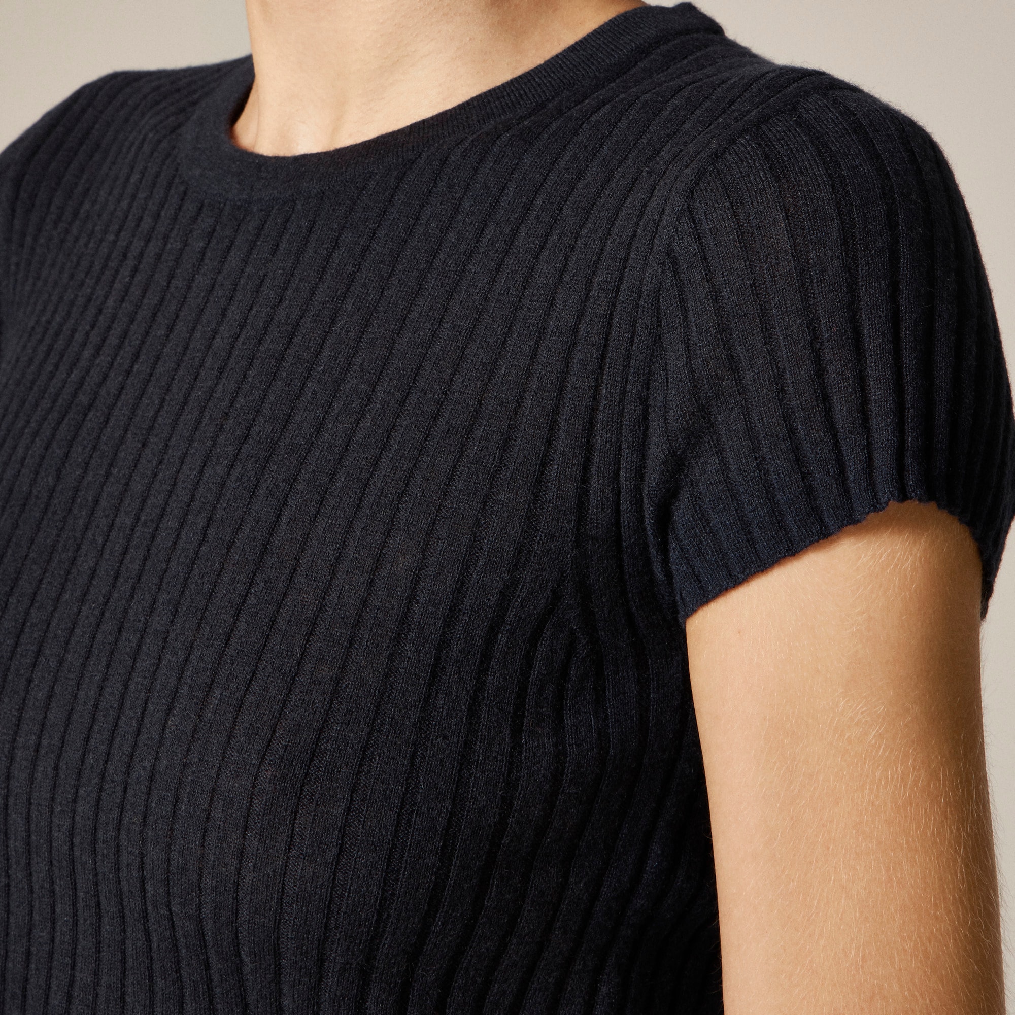 Featherweight cashmere ribbed sweater-tee