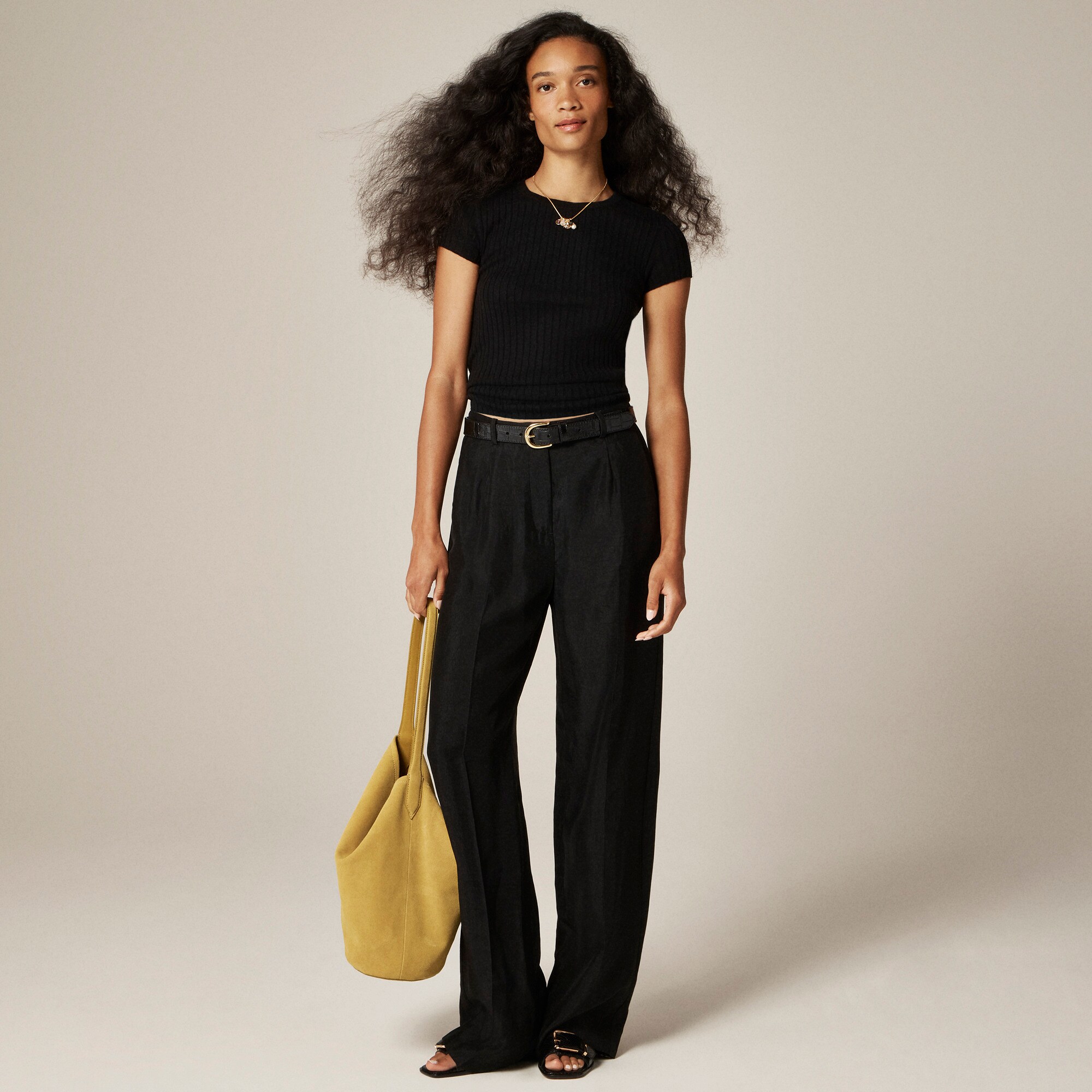 New ribbed featherweight cashmere T-shirt