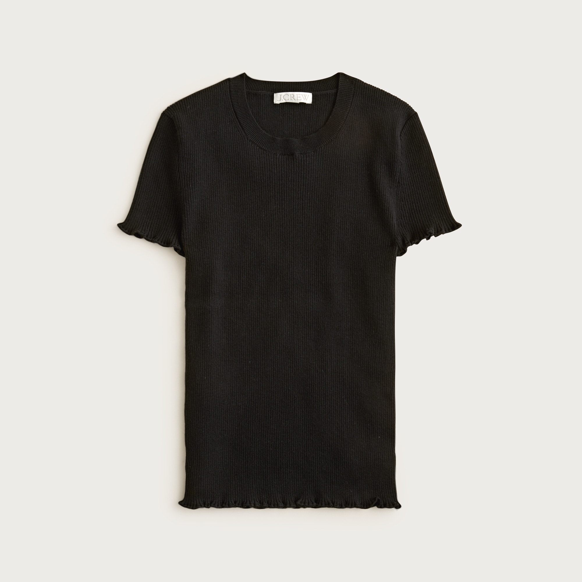  Ruffle-trim T-shirt in TENCEL&trade; lyocell blend