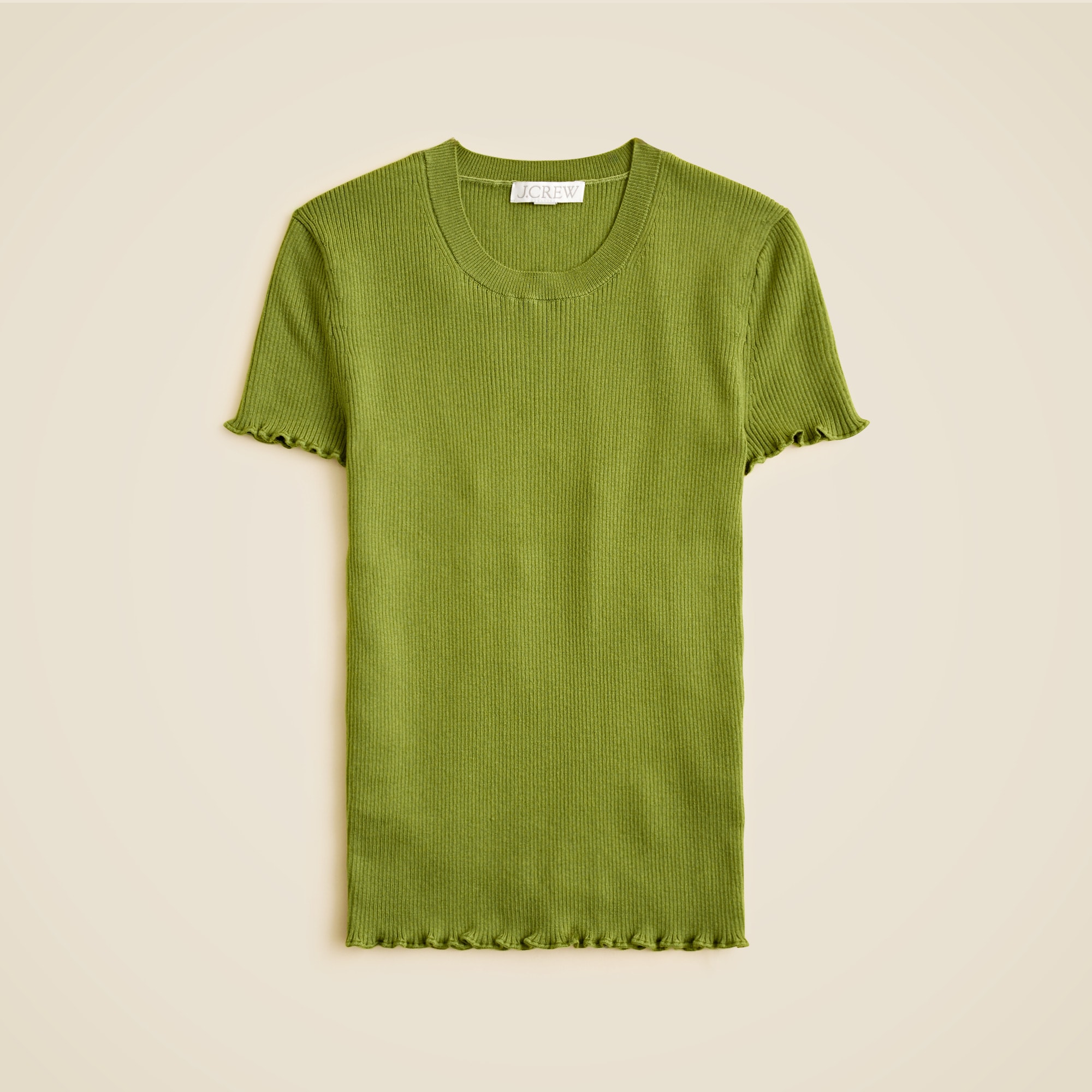 Ruffle-trim T-shirt in TENCEL™-blend