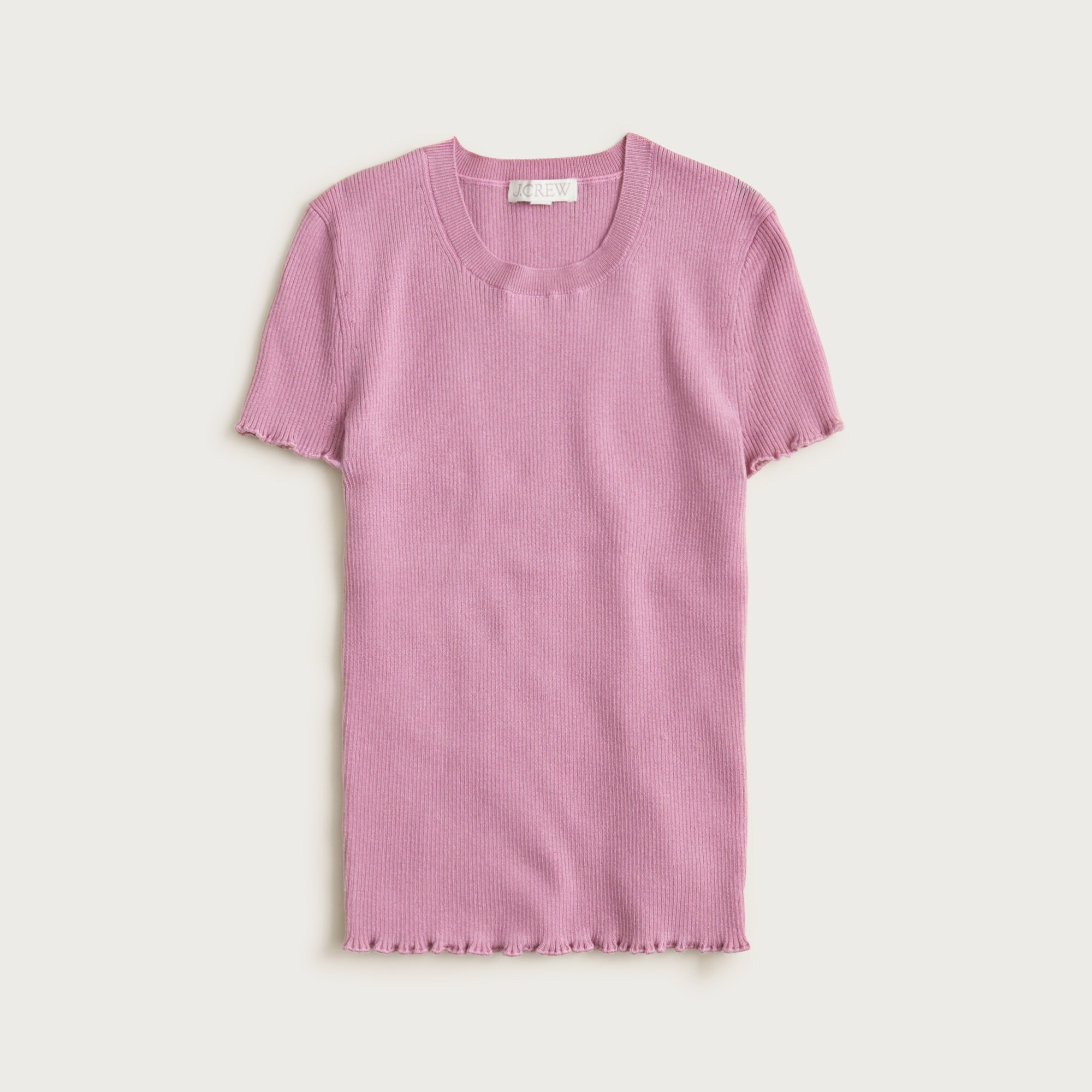 Ruffle-trim T-shirt in TENCEL™-blend