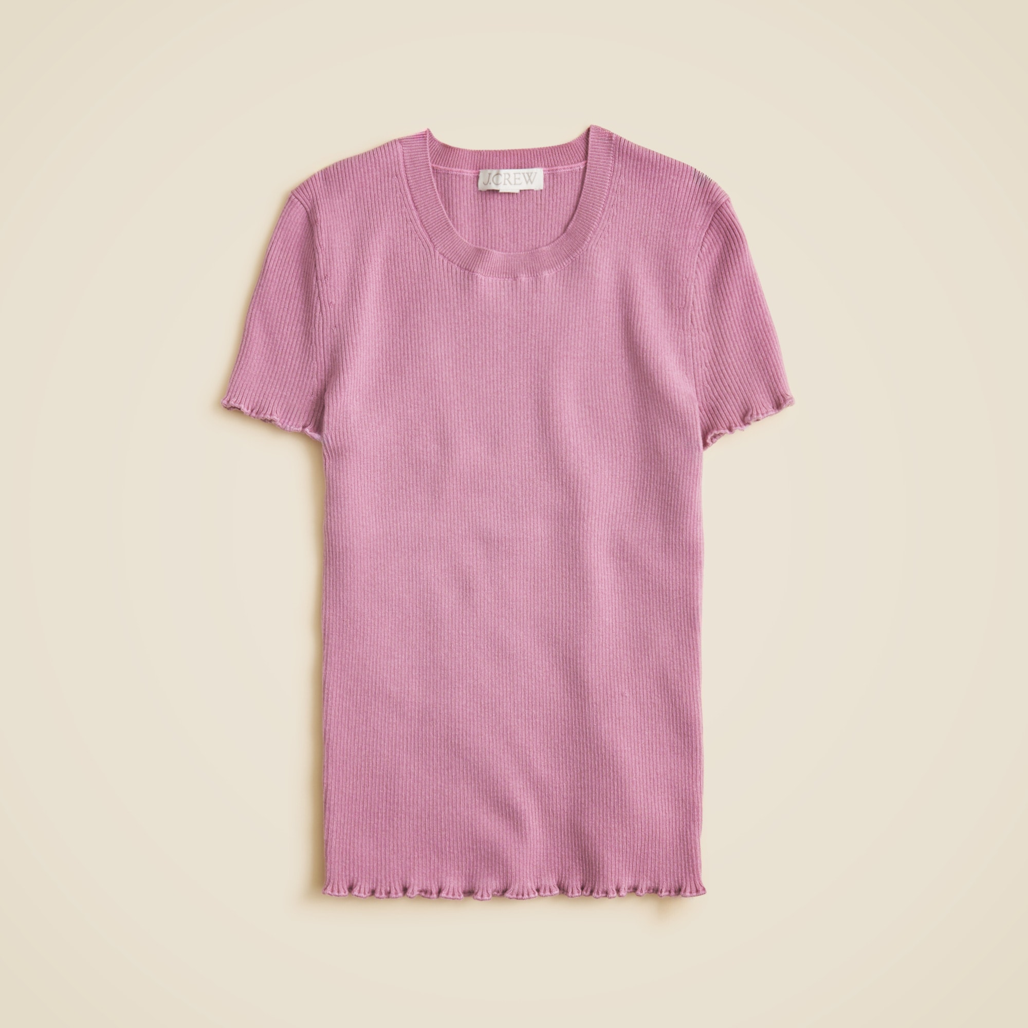 Ruffle-trim T-shirt in TENCEL™-blend