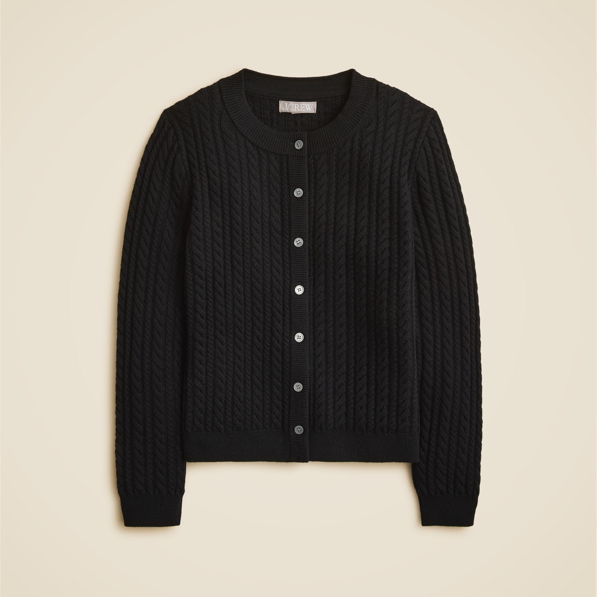 Cable-knit Crewneck Cardigan In Merino Wool For Women | J.Crew