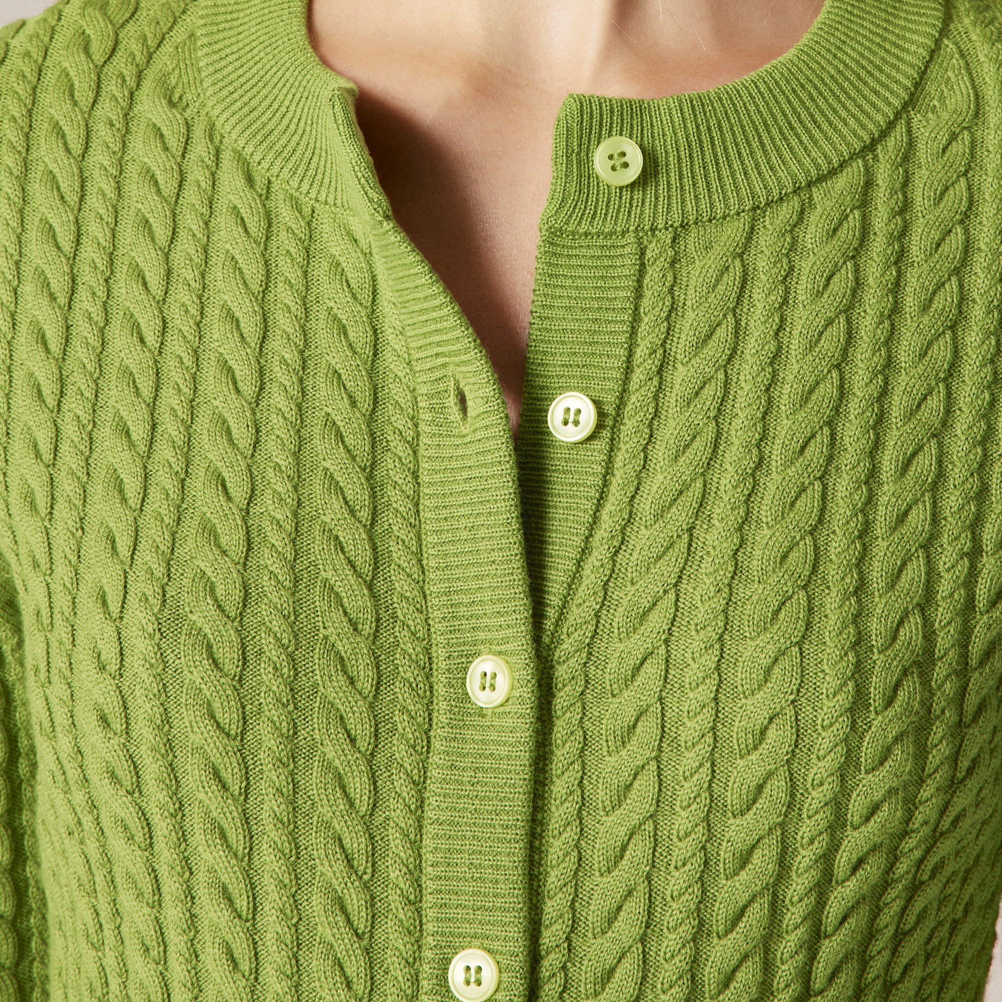 Cable-knit Crewneck Cardigan In Merino Wool For Women | J.Crew