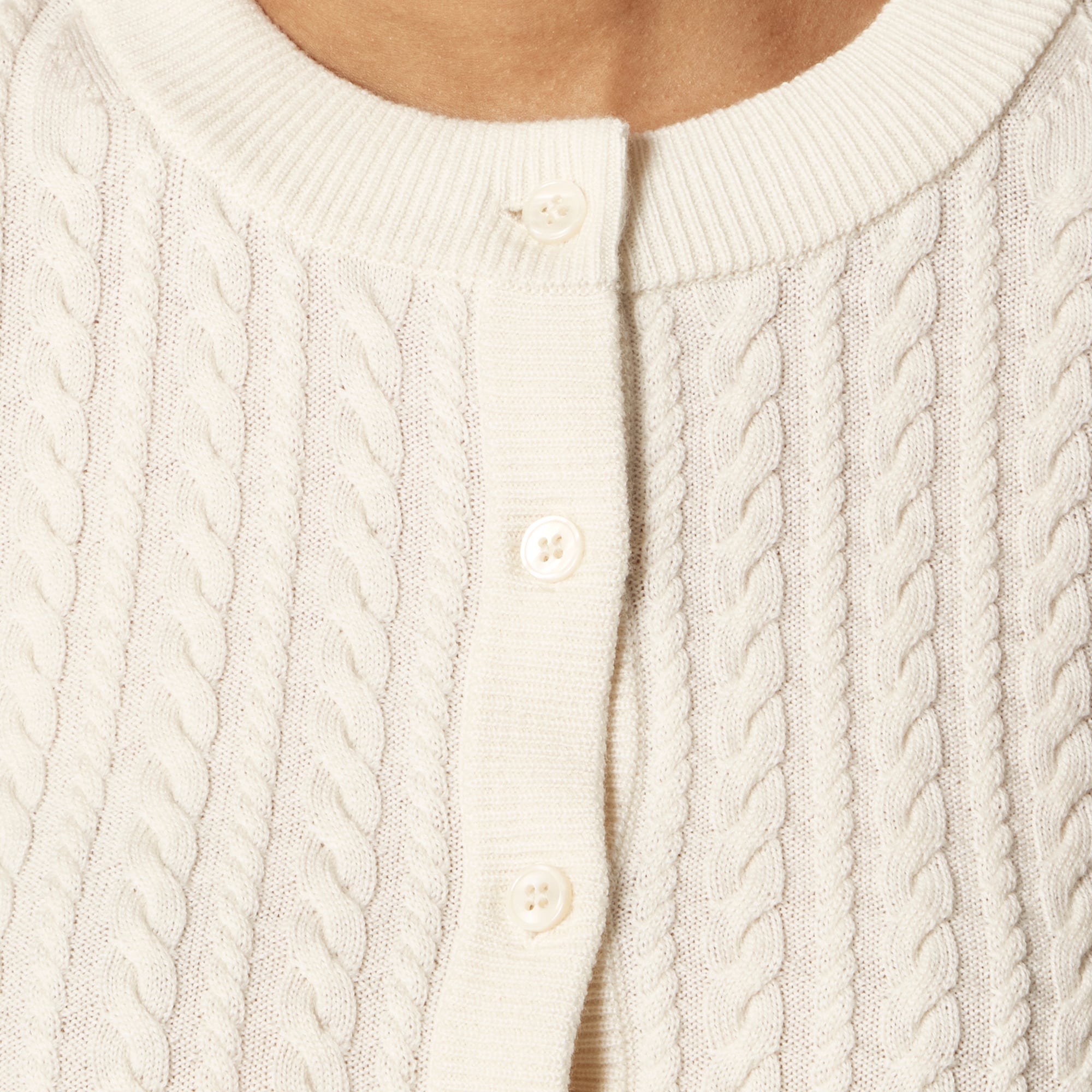 Cable-knit Crewneck Cardigan In Merino Wool For Women | J.Crew