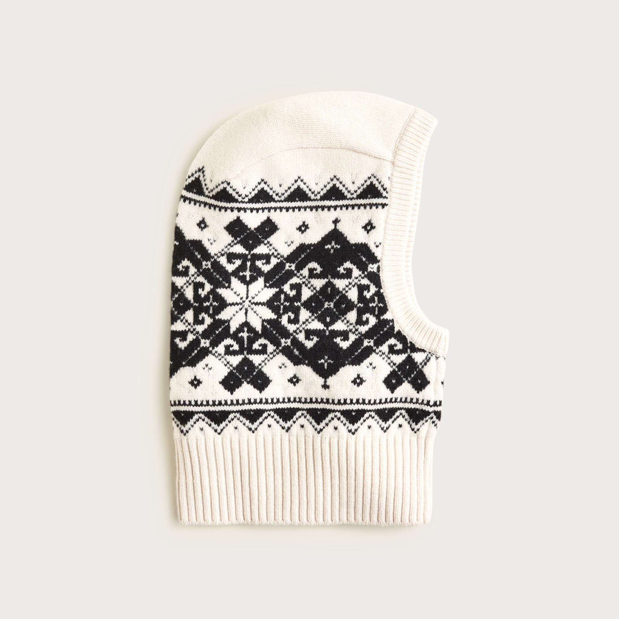  Ribbed Fair Isle balaclava in lambswool