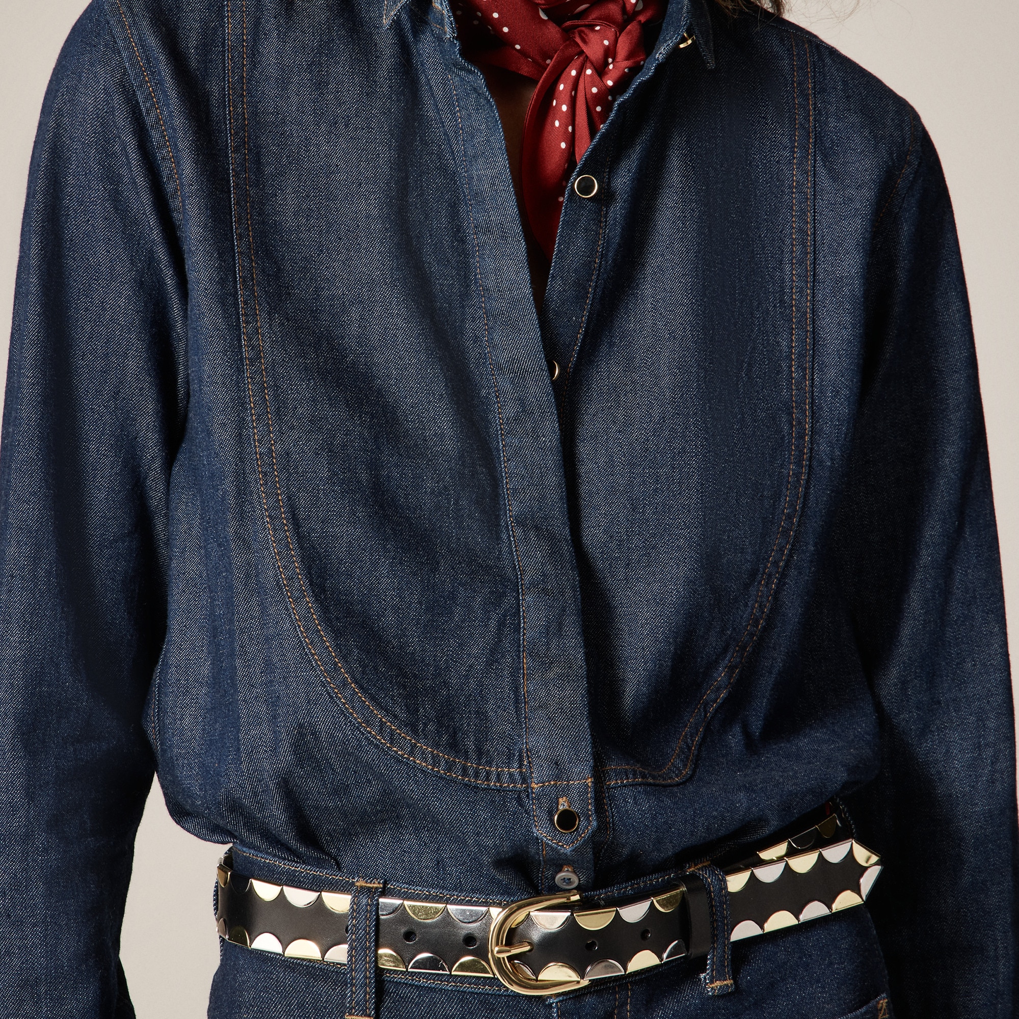 Jules tuxedo shirt in denim - image 4