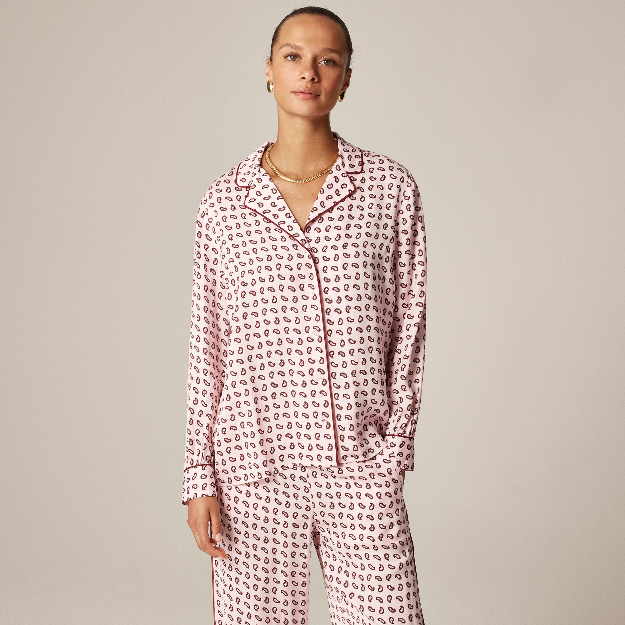 Drapey camp-collar shirt in paisley print