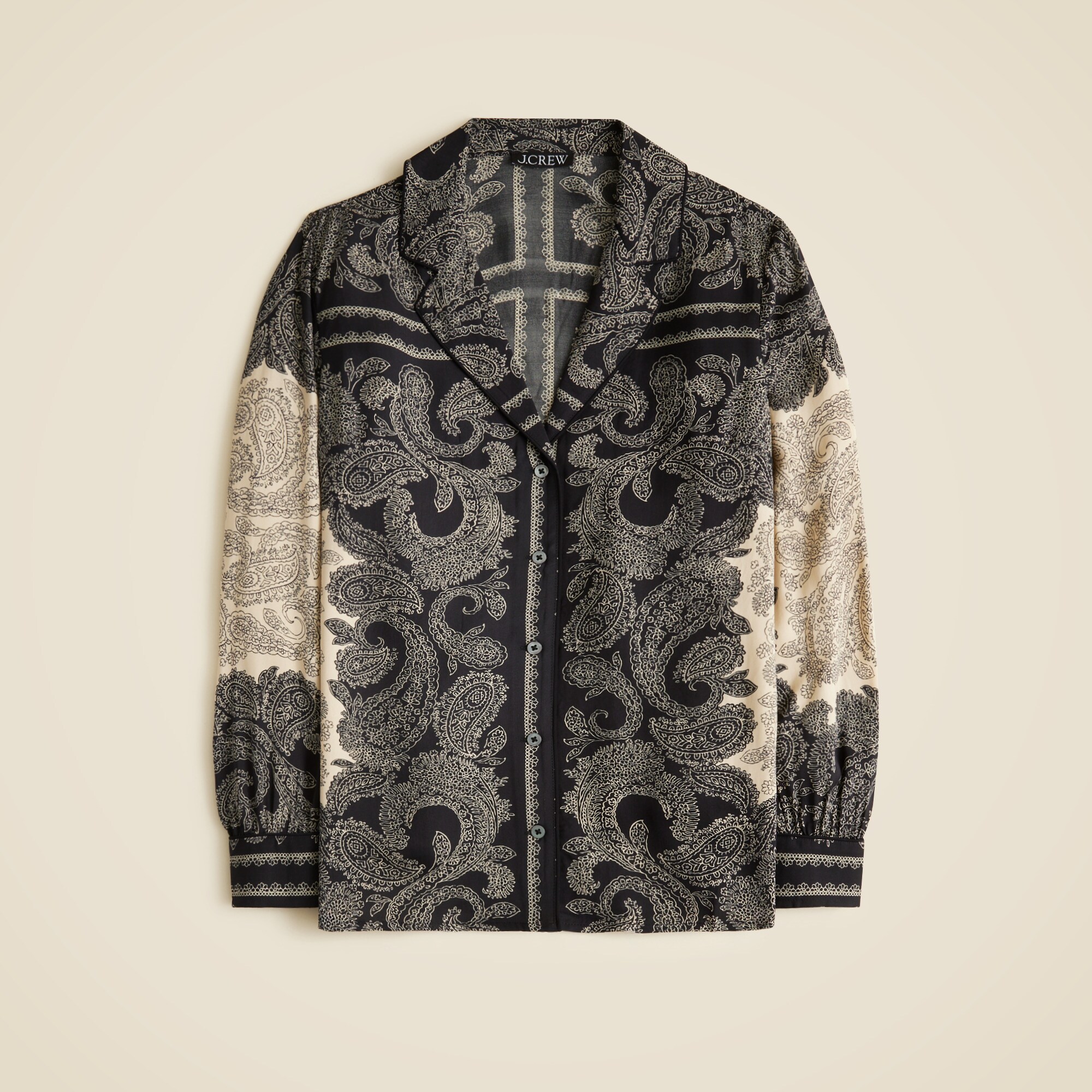 Drapey Camp-collar Shirt In Paisley Scarf Print For Women | J.Crew