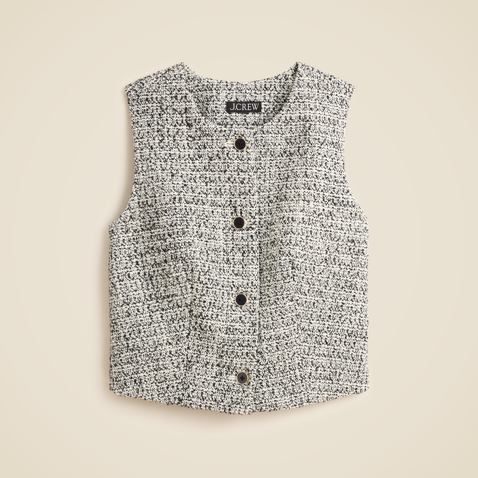 womens Heathered tweed crewneck vest