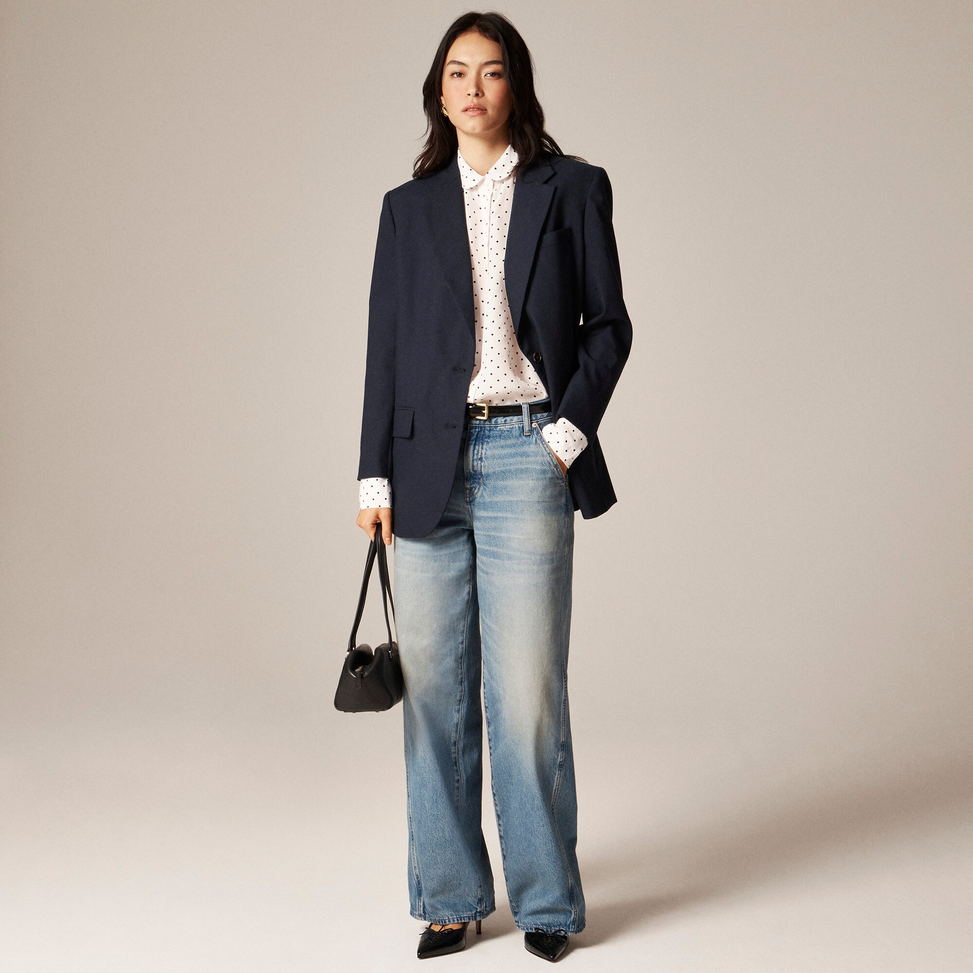 Jules club-collar shirt in dot print