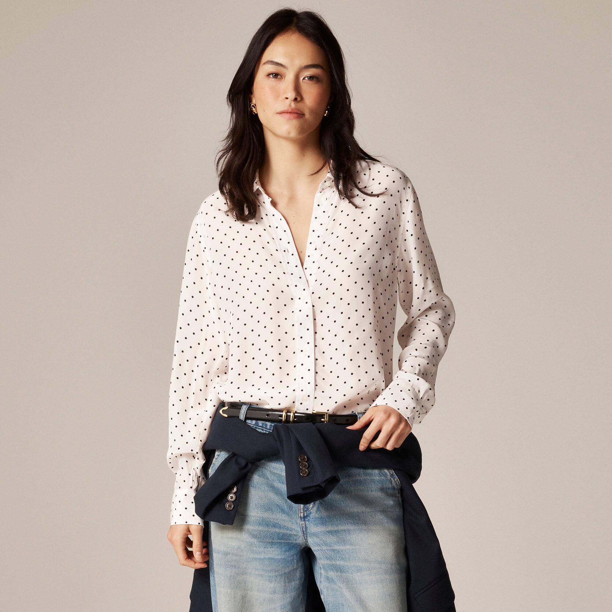Jules club-collar shirt in dot print