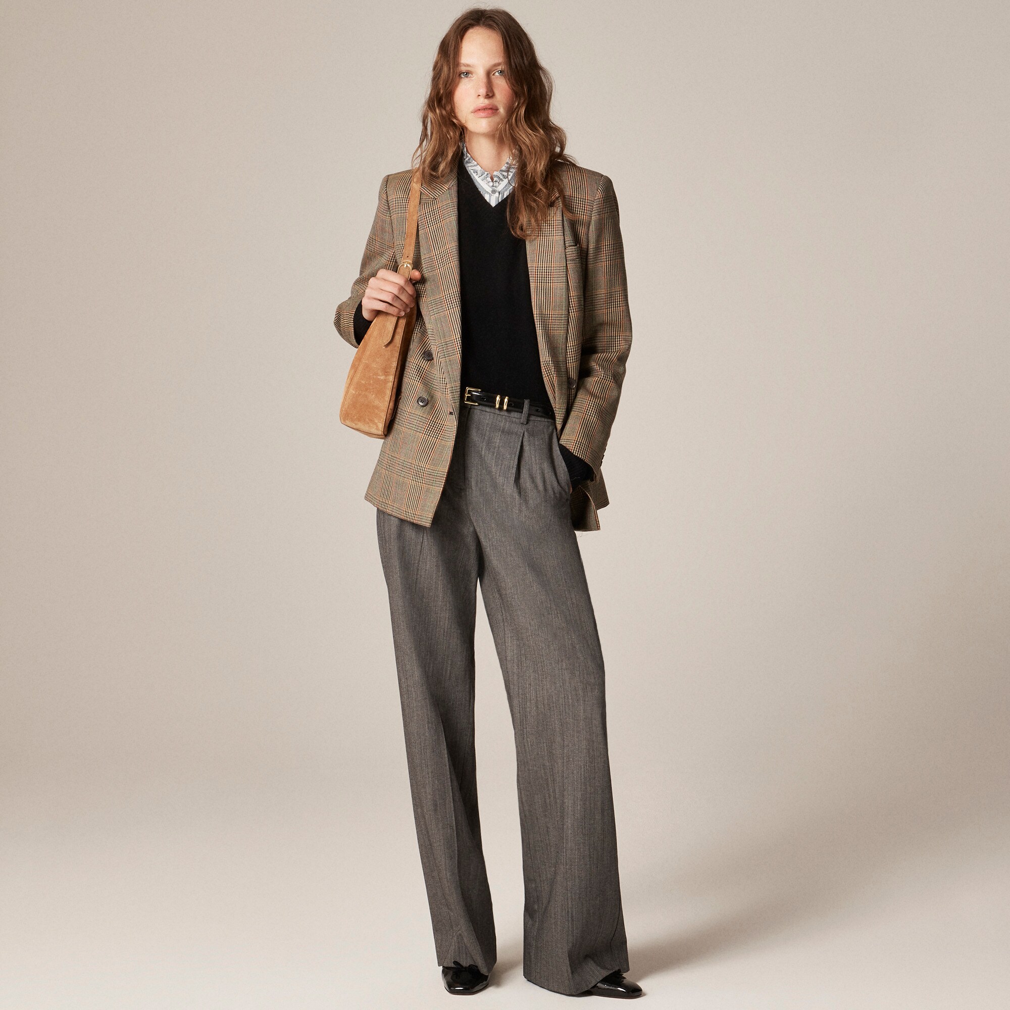 Jules ruffle-collar shirt in striped crepe de chine