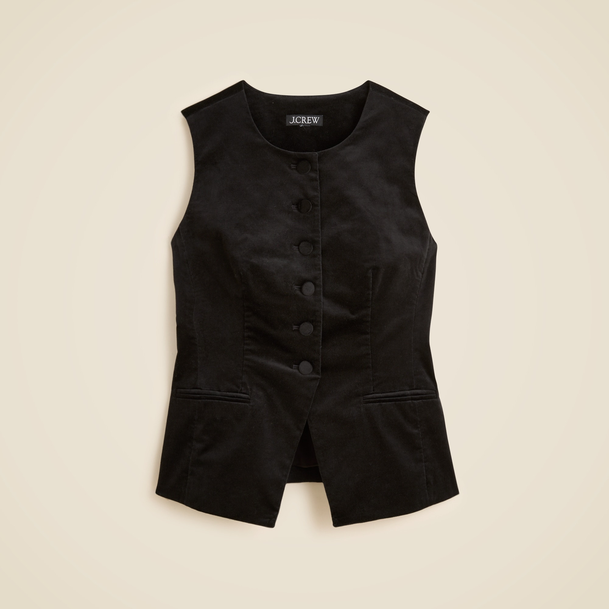 Essential cutaway vest top in velvet