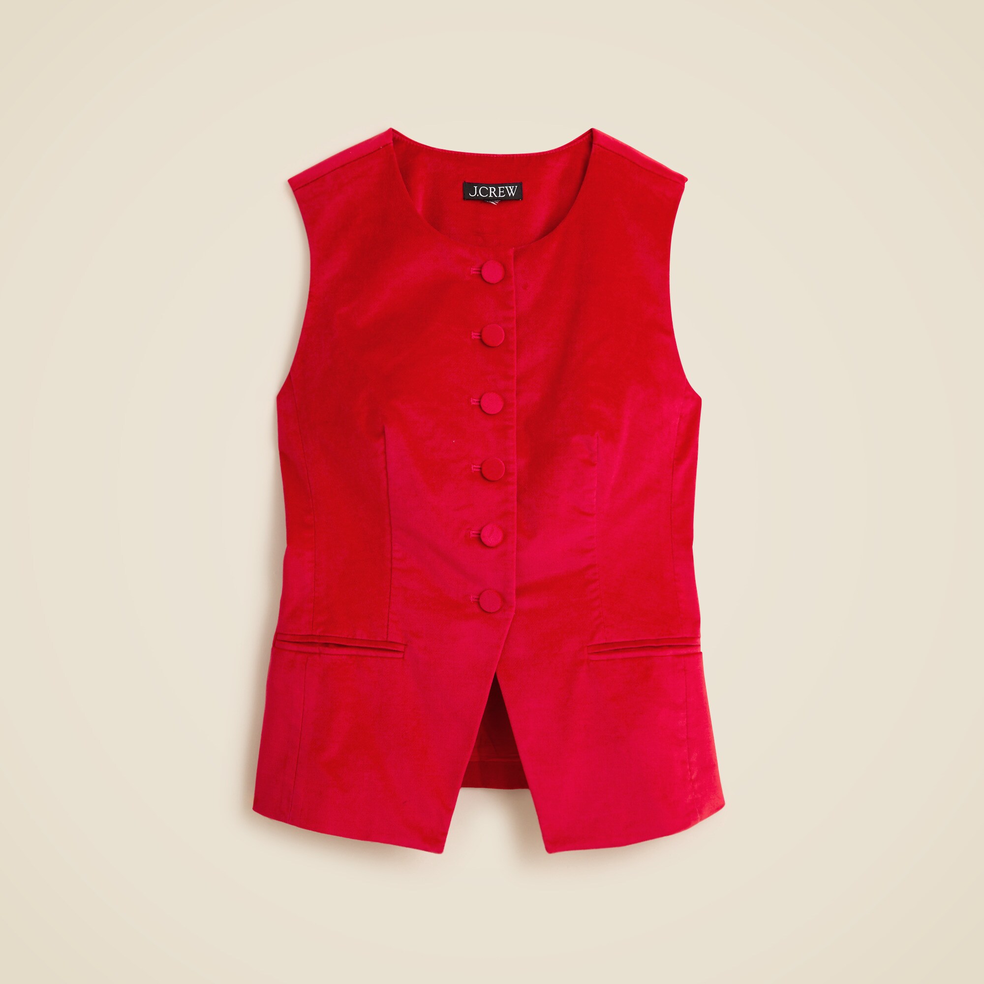 Essential cutaway vest top in velvet
