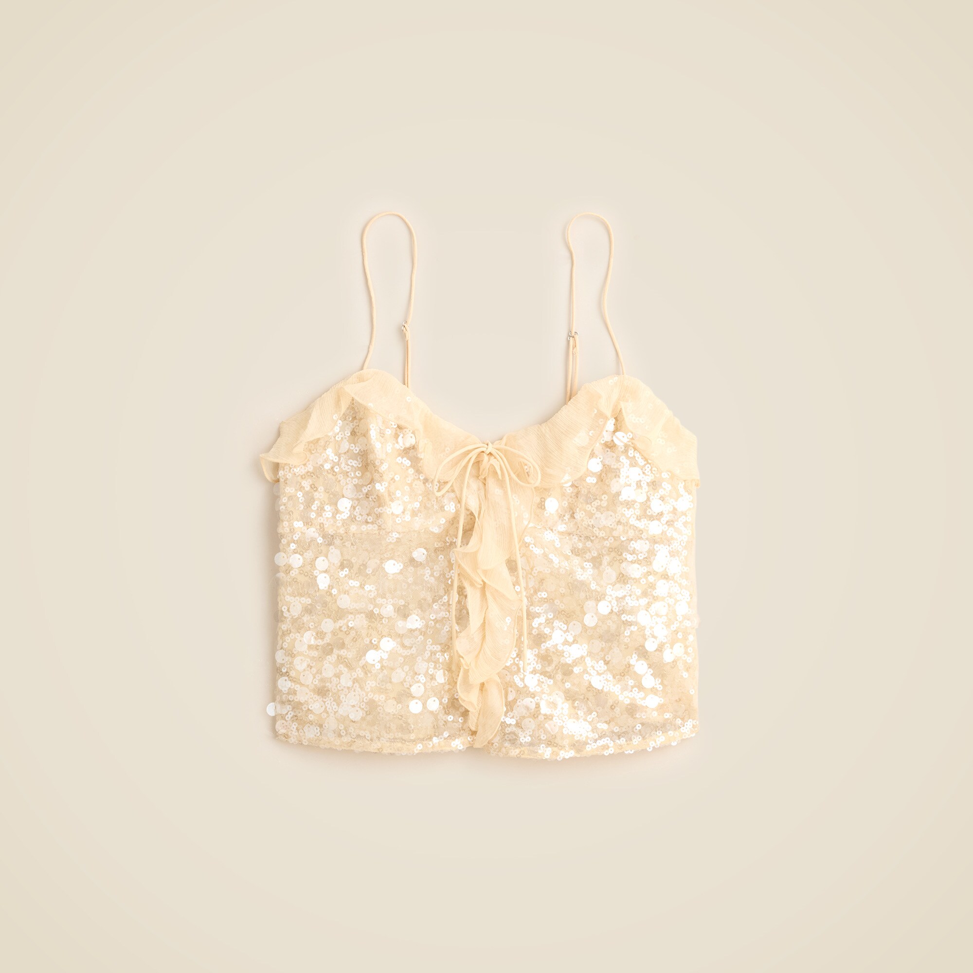 Sequin Ruffle-trim Tank Top For Women | J.Crew