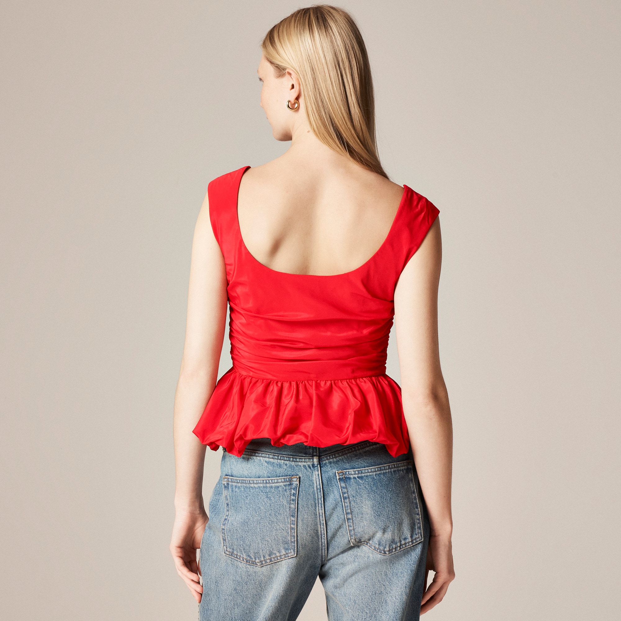 Scoopneck bubble-hem tank top