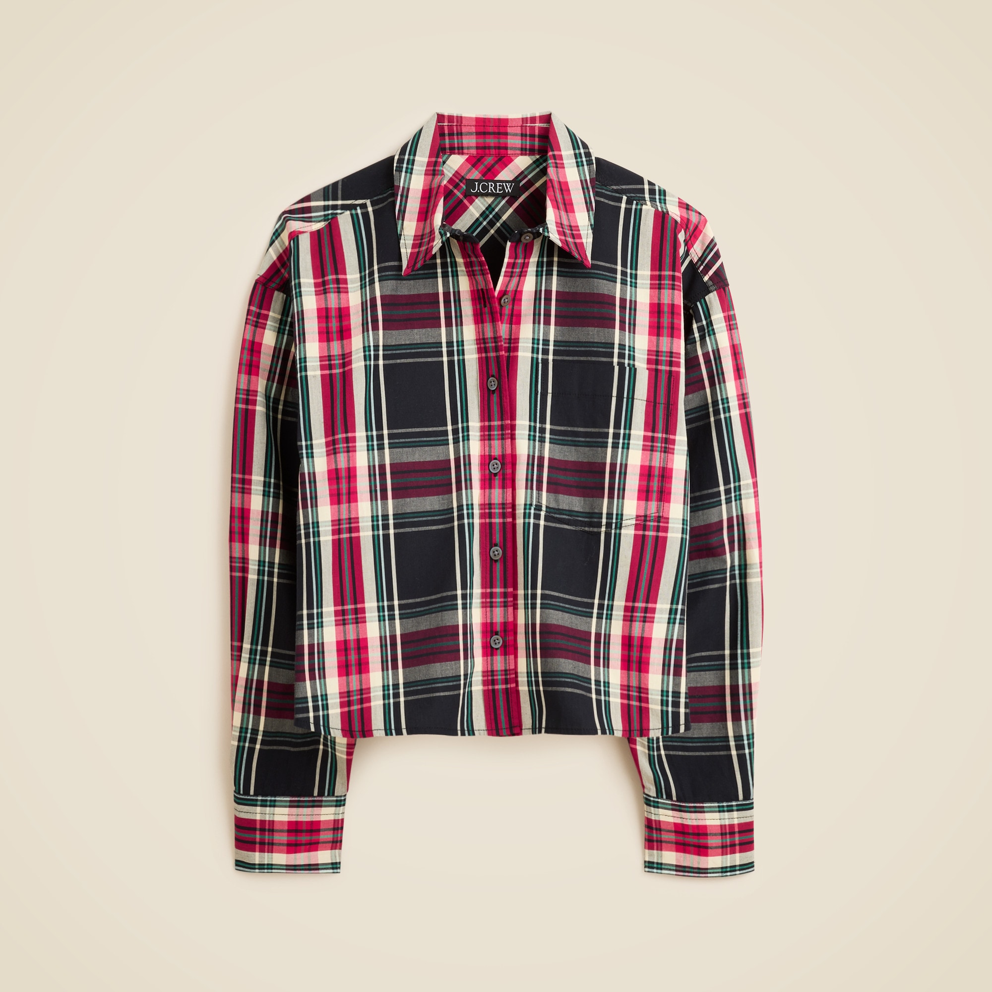 Étienne cropped shirt in Stewart tartan cotton poplin