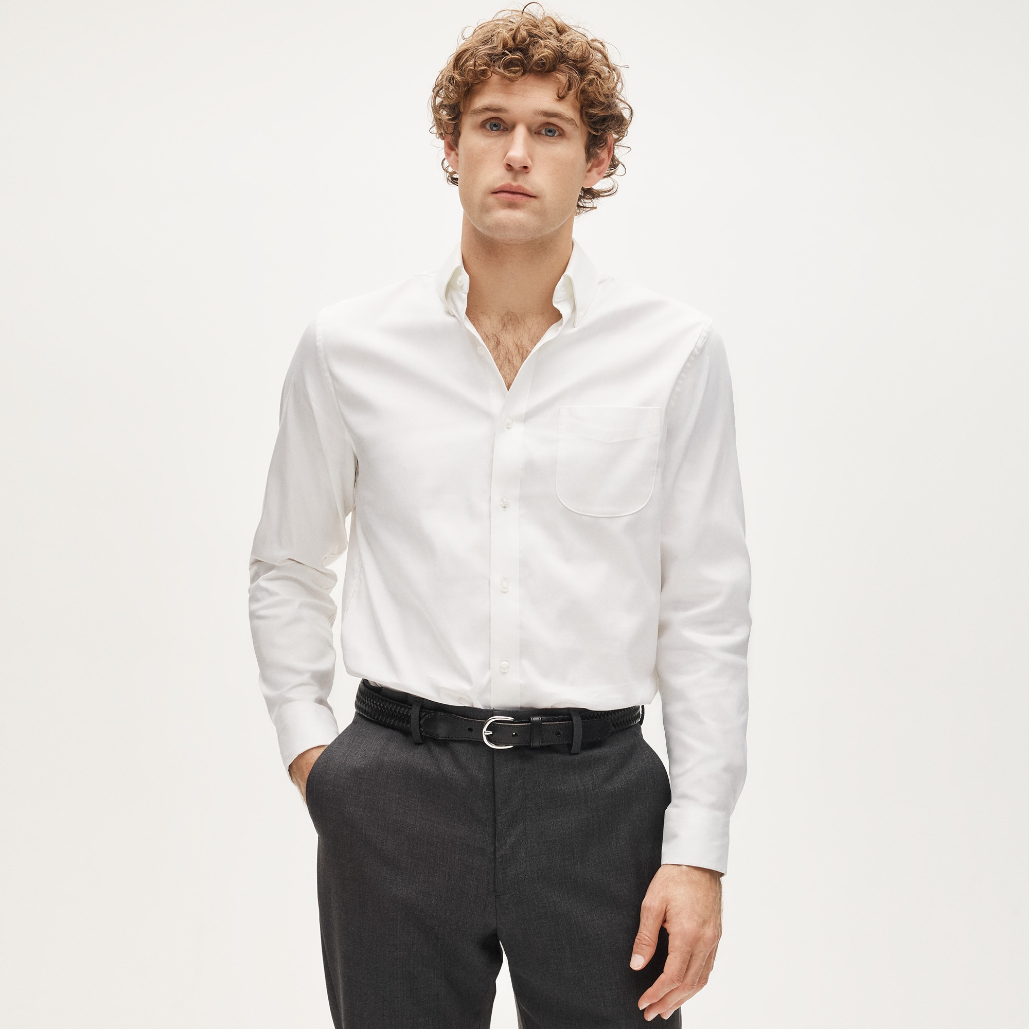 Bowery performance stretch oxford shirt with button-down collar
