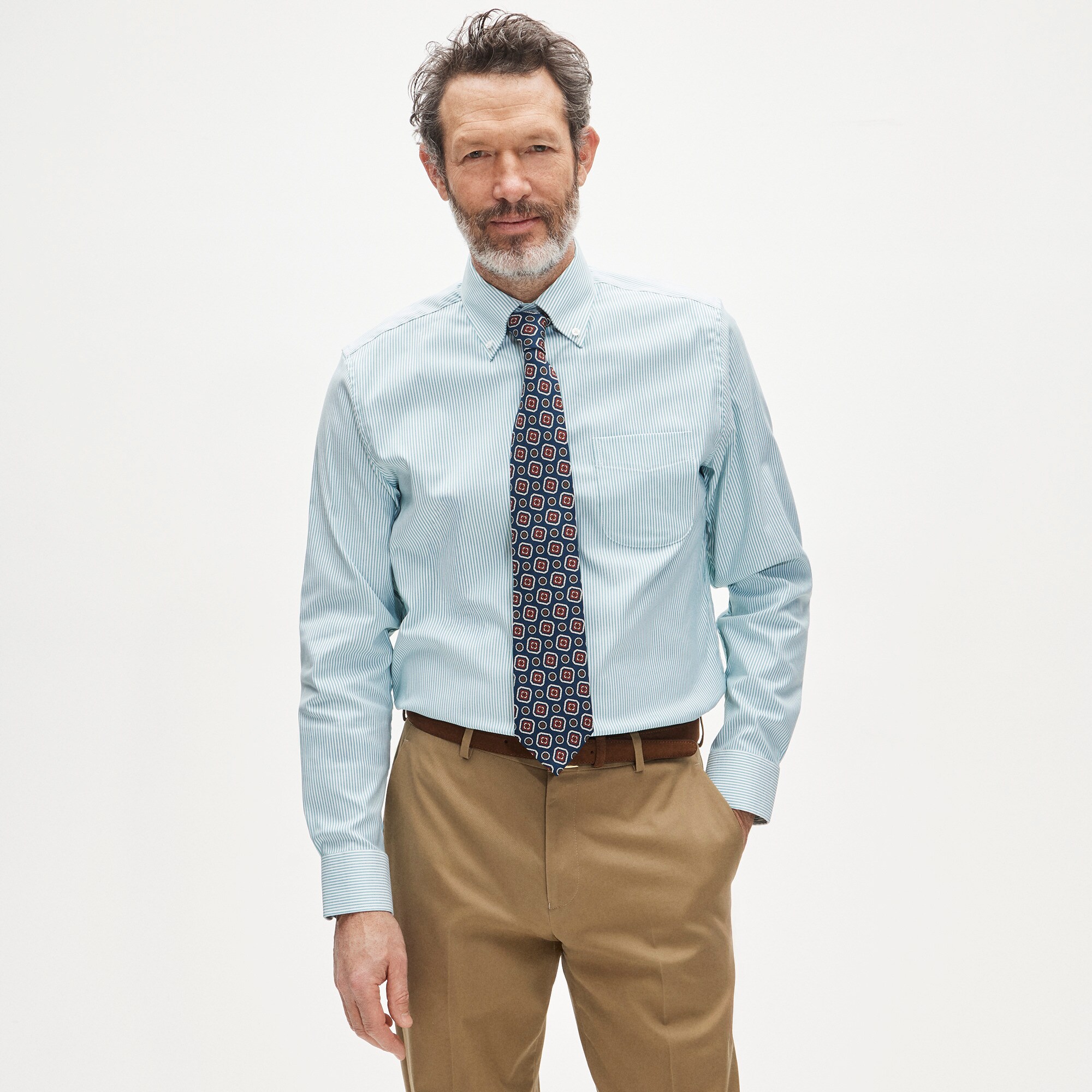 Bowery performance stretch oxford shirt with button-down collar
