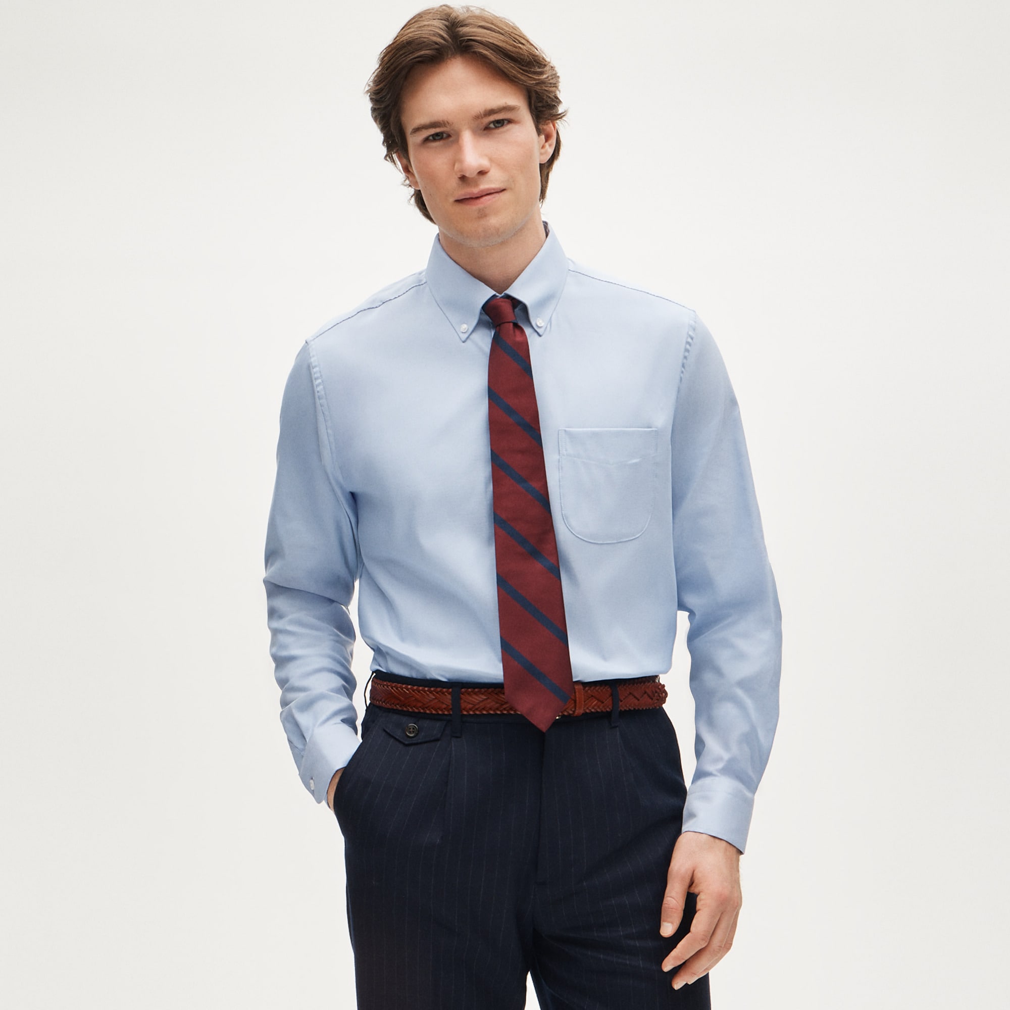  Bowery performance stretch oxford shirt with button-down collar