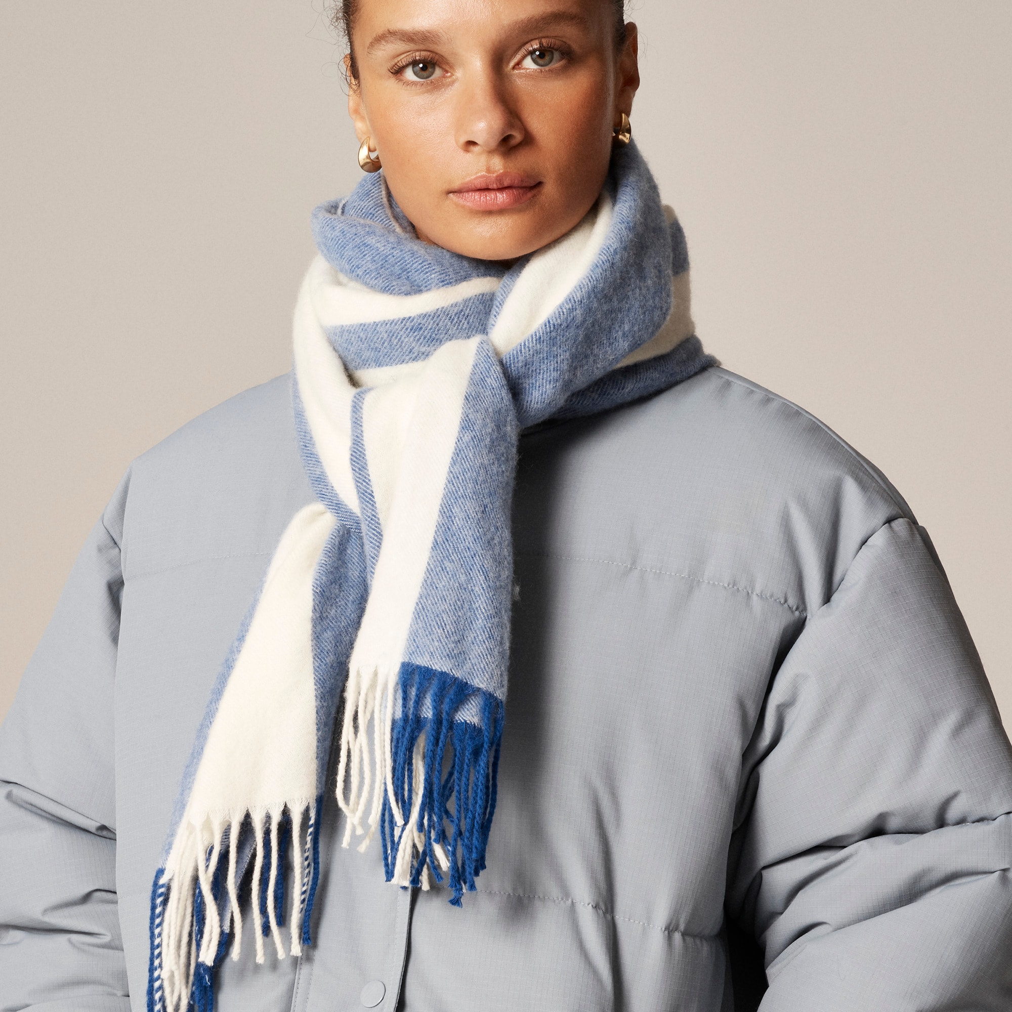 Wool-blend Scarf In Stripe For Women | J.Crew, image size:2000x2000