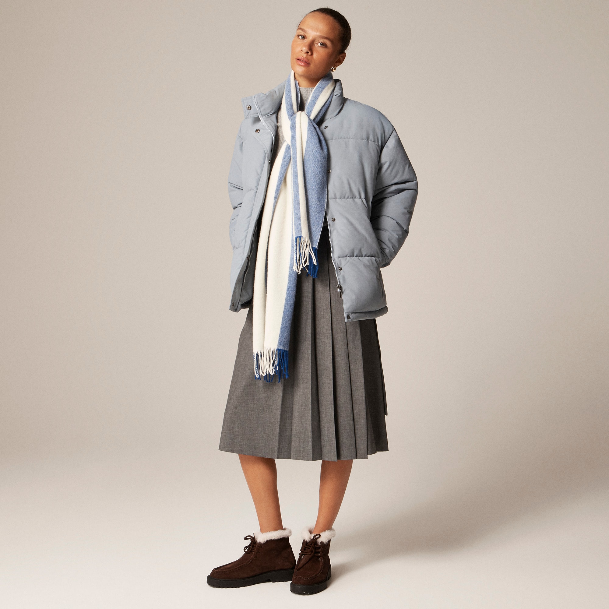 Wool-blend scarf in stripe
