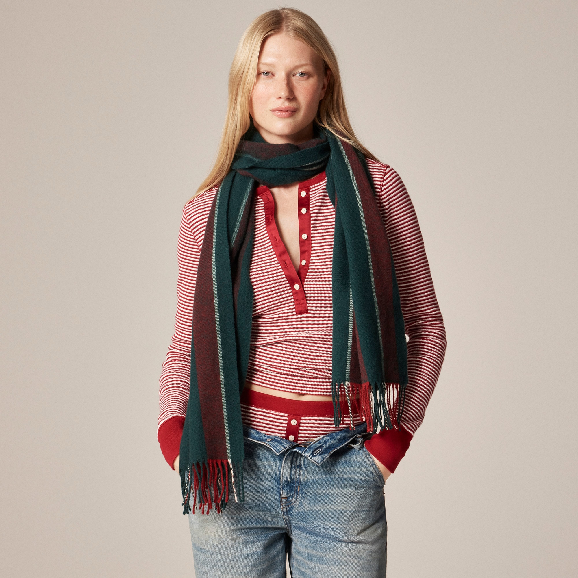womens Wool-blend scarf in stripe