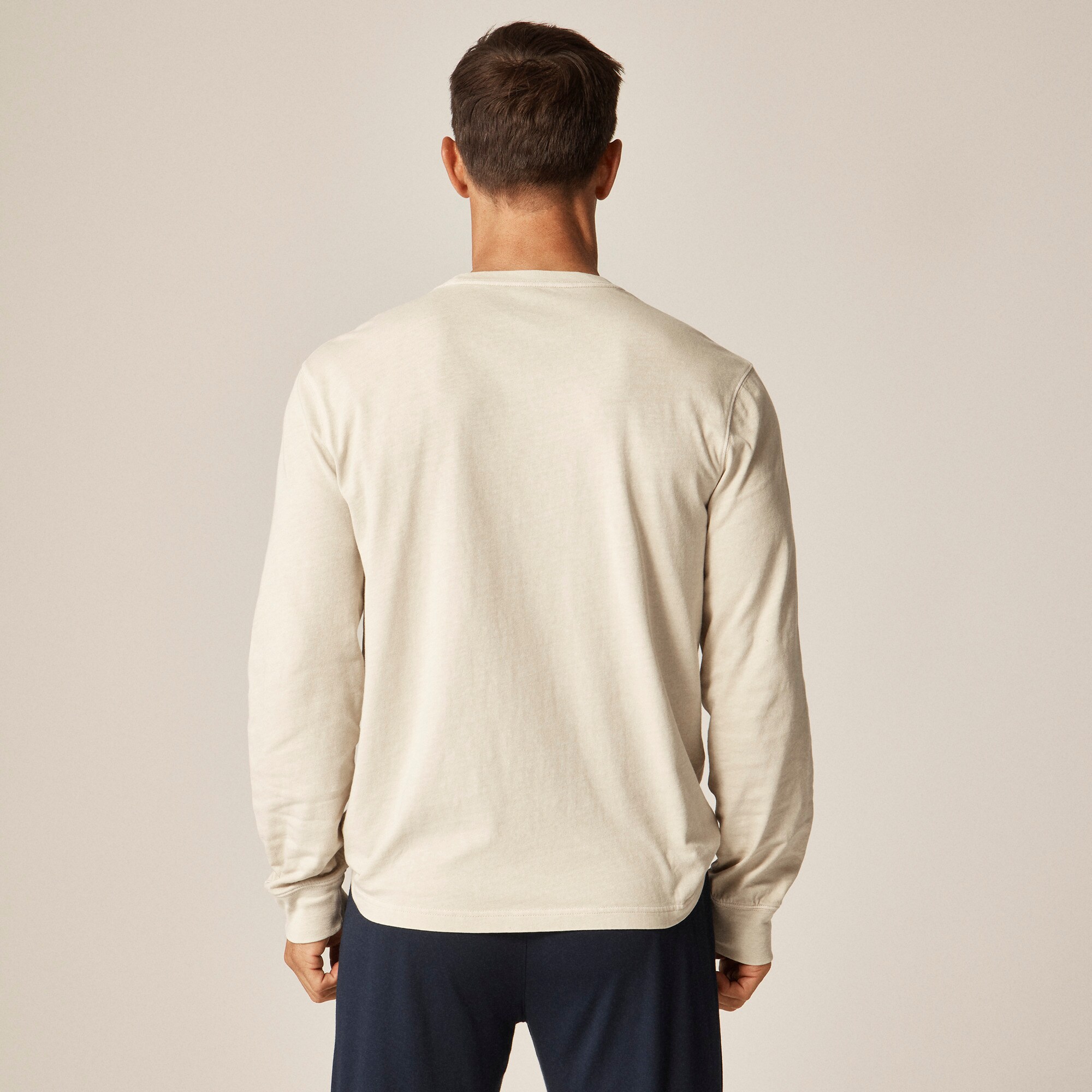 Vintage-wash Cotton Long-sleeve Graphic T-shirt For Men | J.Crew