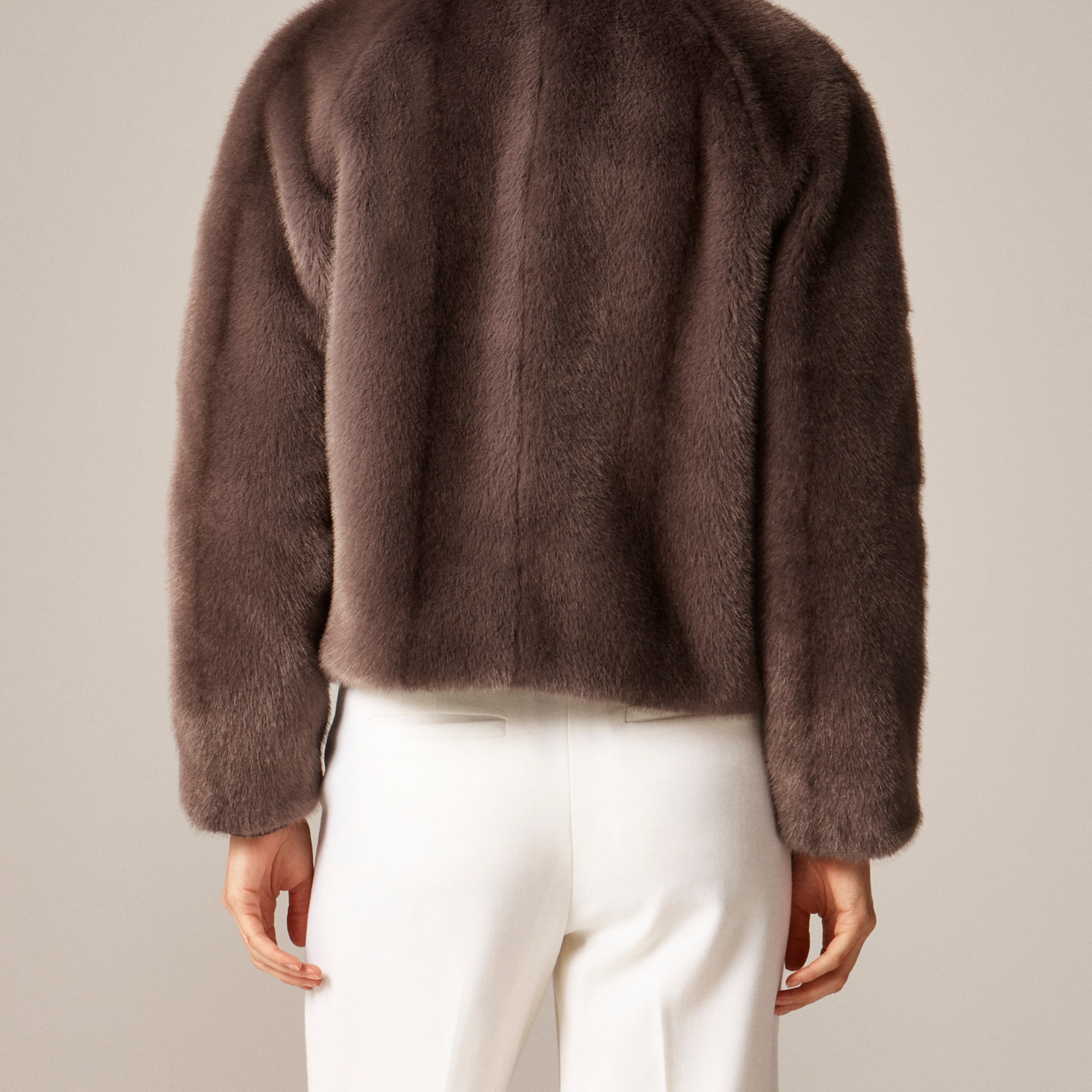 Zip-up jacket in faux fur