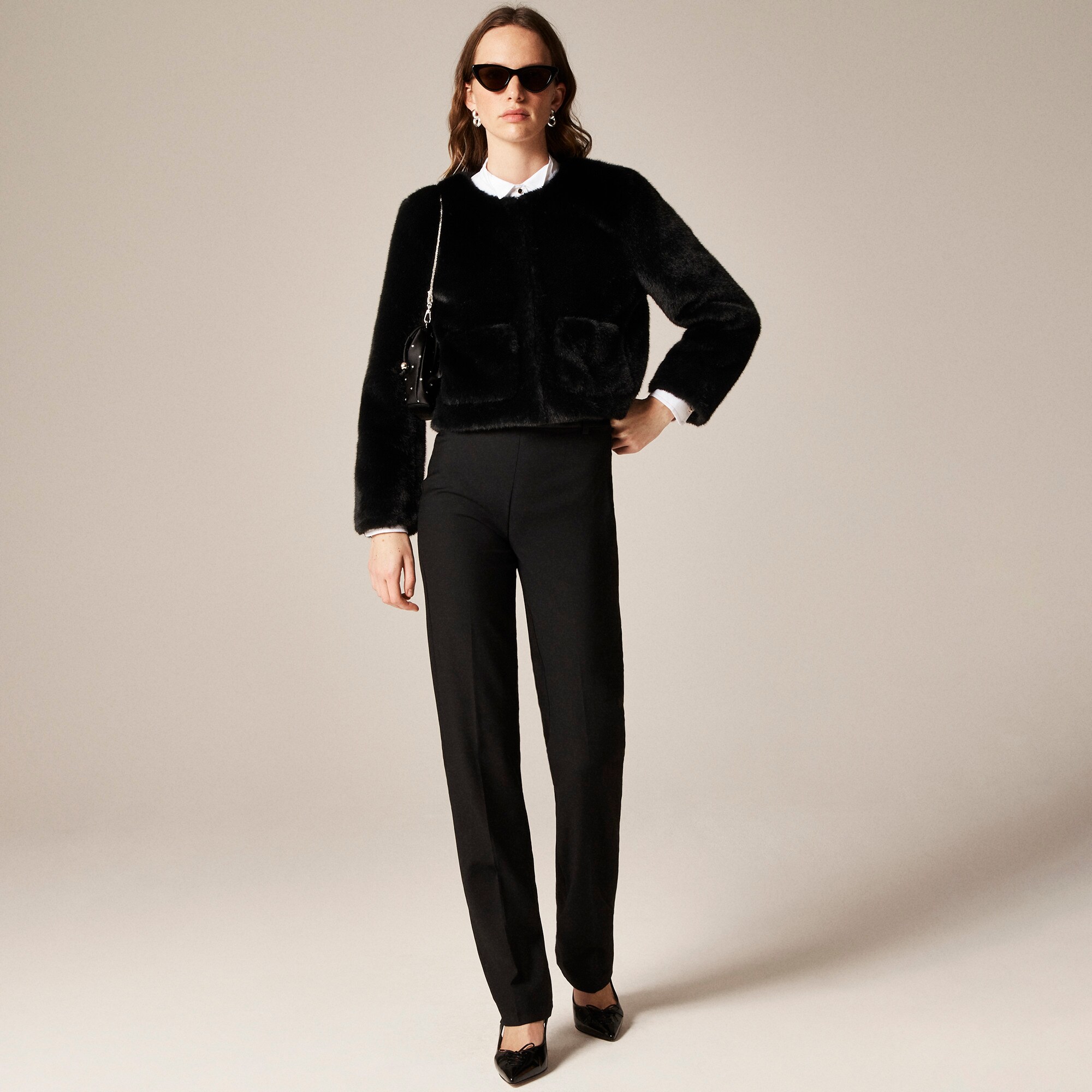 fucco様　JSブラック36 Zapaka Black Lapel Neck Cropped Faux Fur Men Coat – ZAPAKA