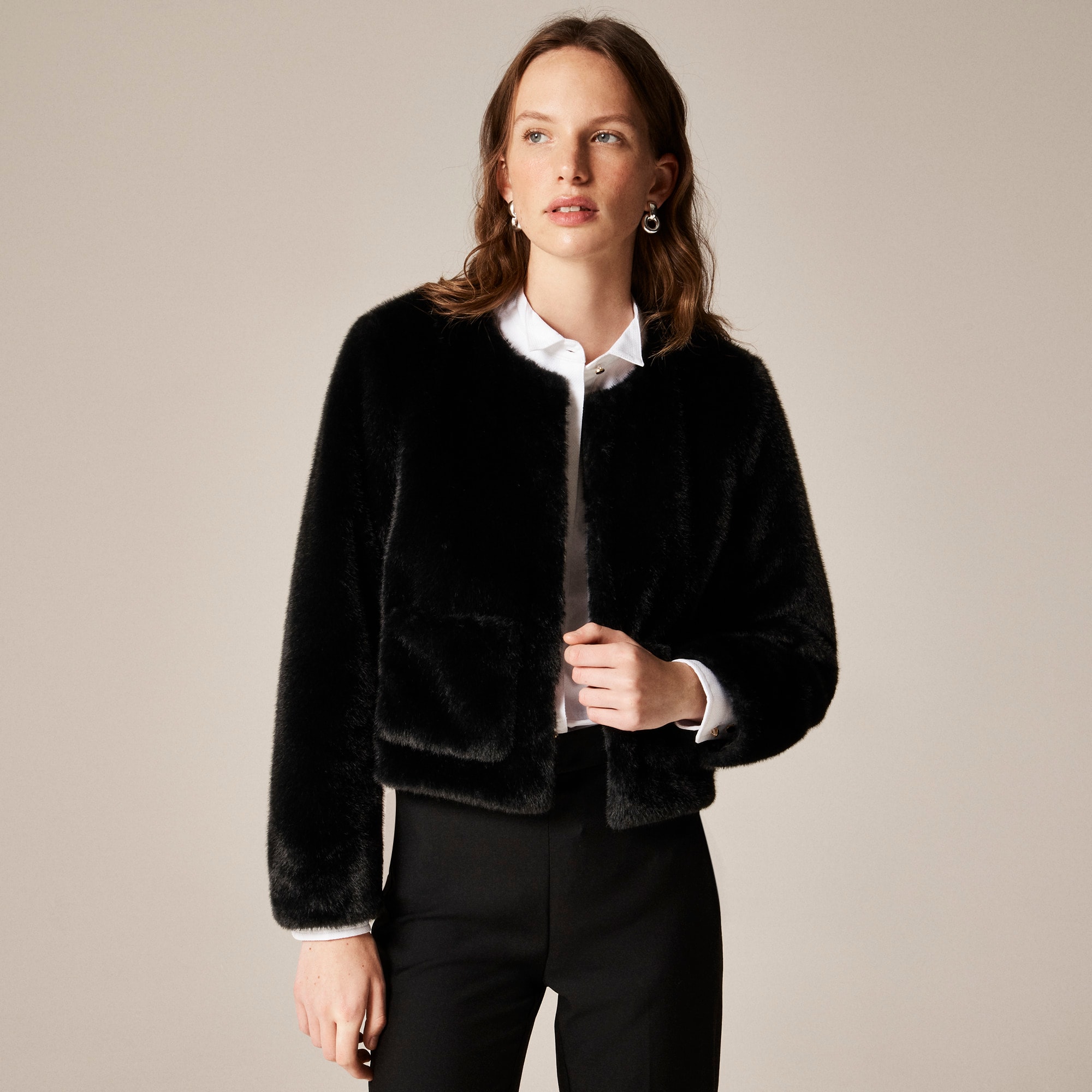 Faux-fur lady jacket