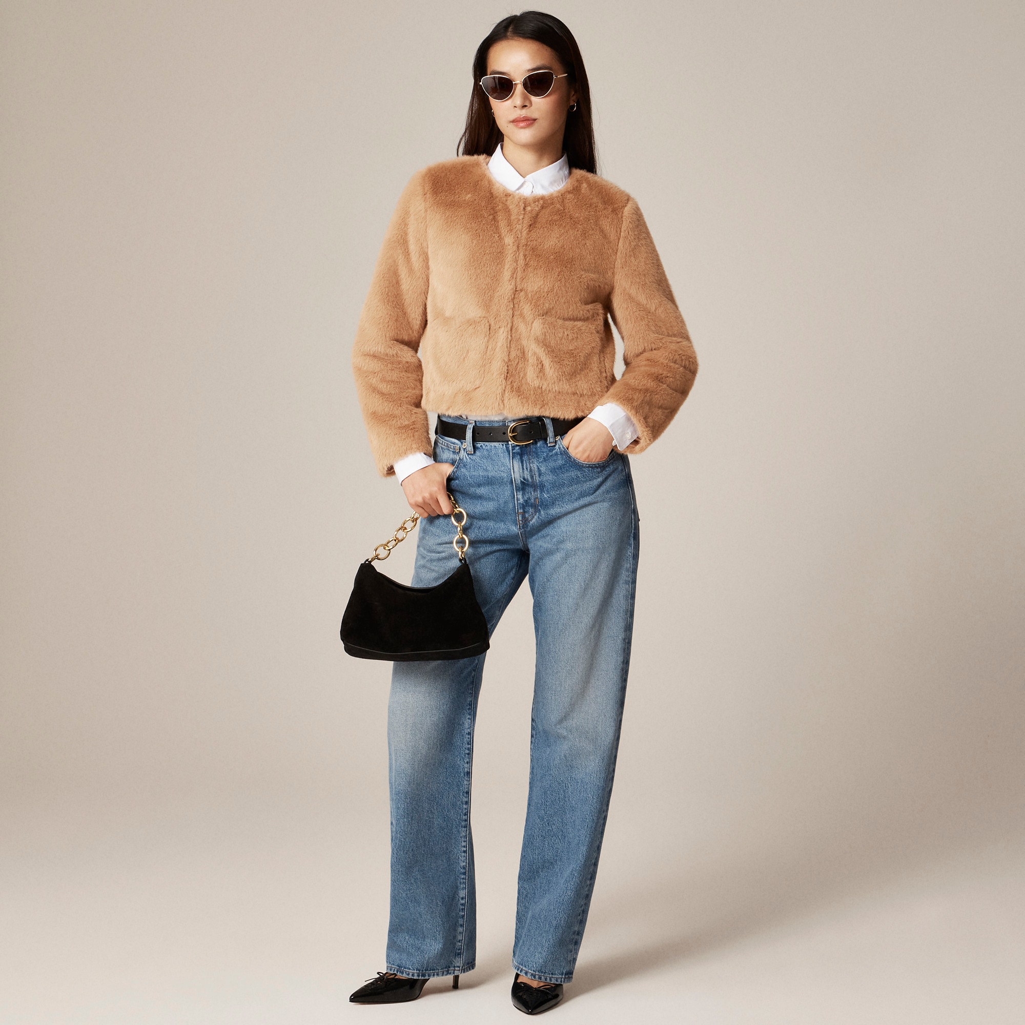 Faux-fur lady jacket