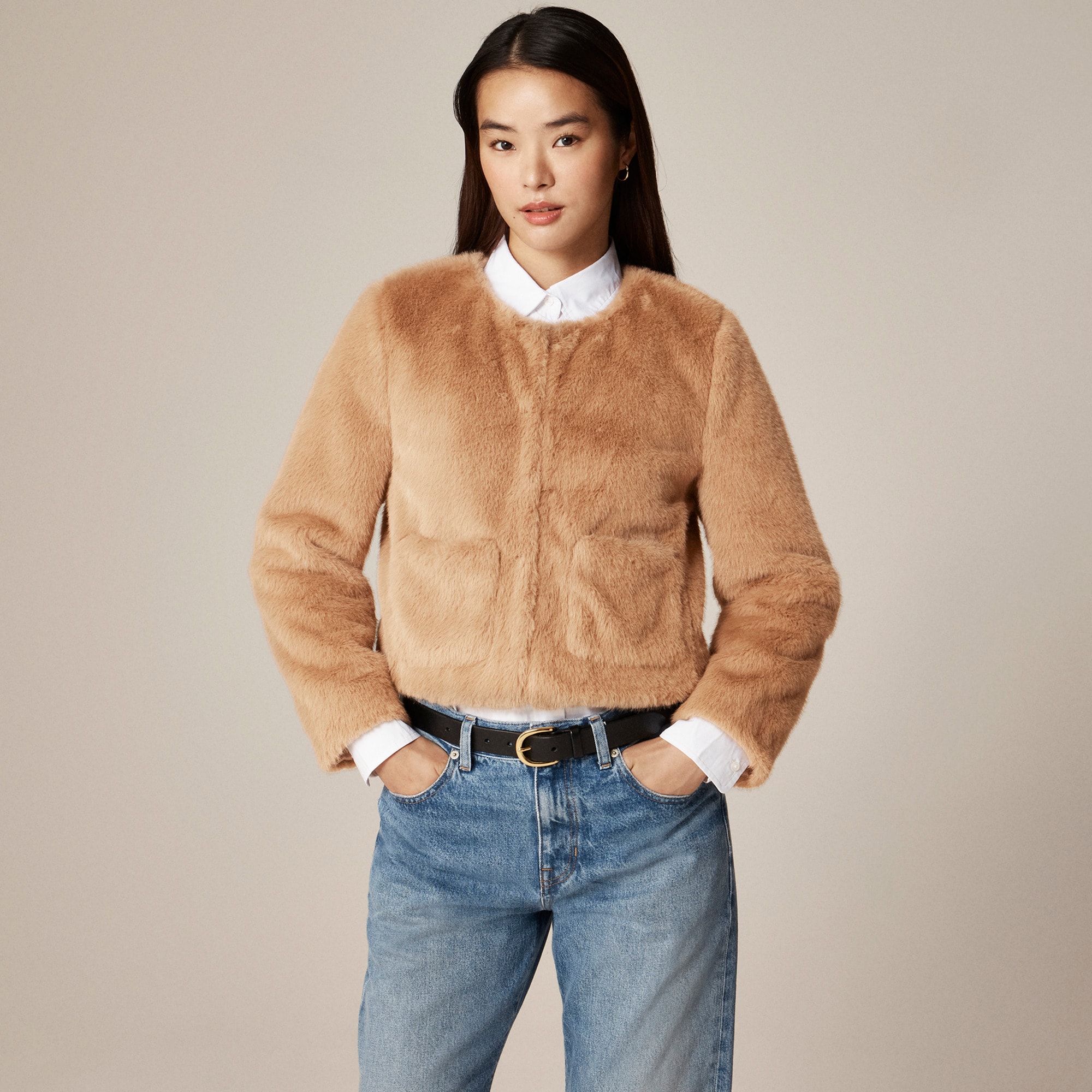 Faux-fur lady jacket