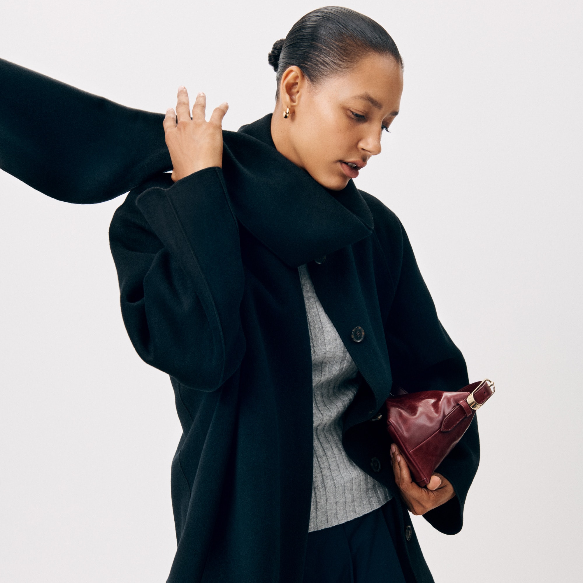 ジャケット・アウター scarf docking drape coat Scarf Coat In Drapey Wool-TENCEL™ For Women | J.Crew