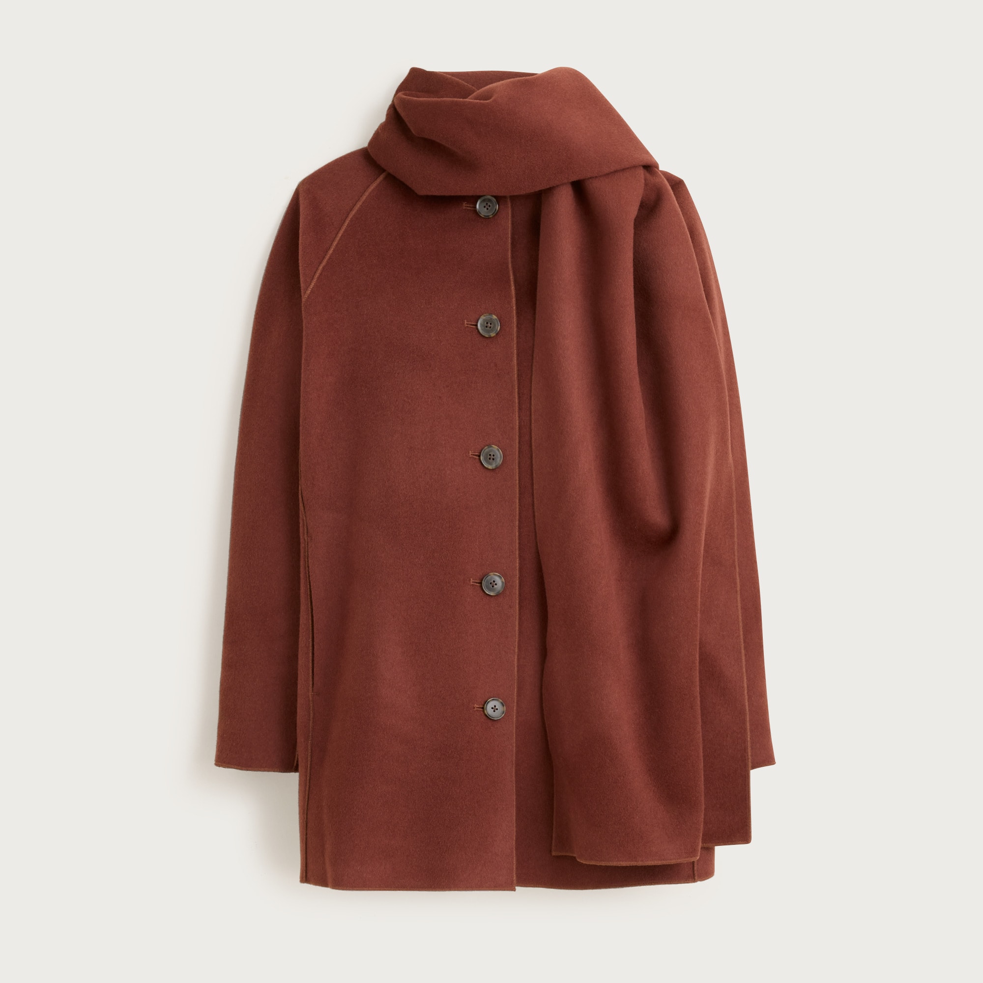 Scarf coat in drapey wool blend