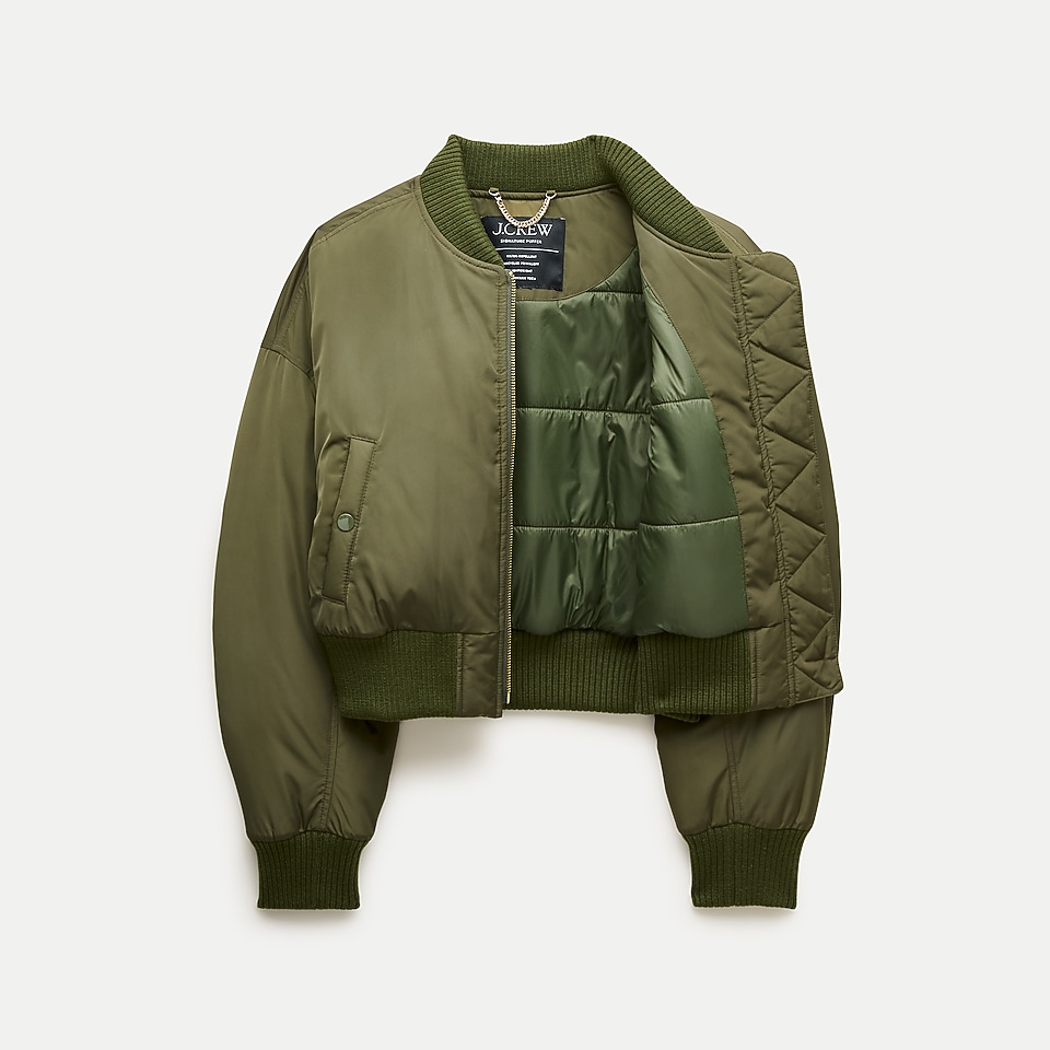 Collarless Utility Jacket In Brushed Cotton Twill For Women | J.Crew
