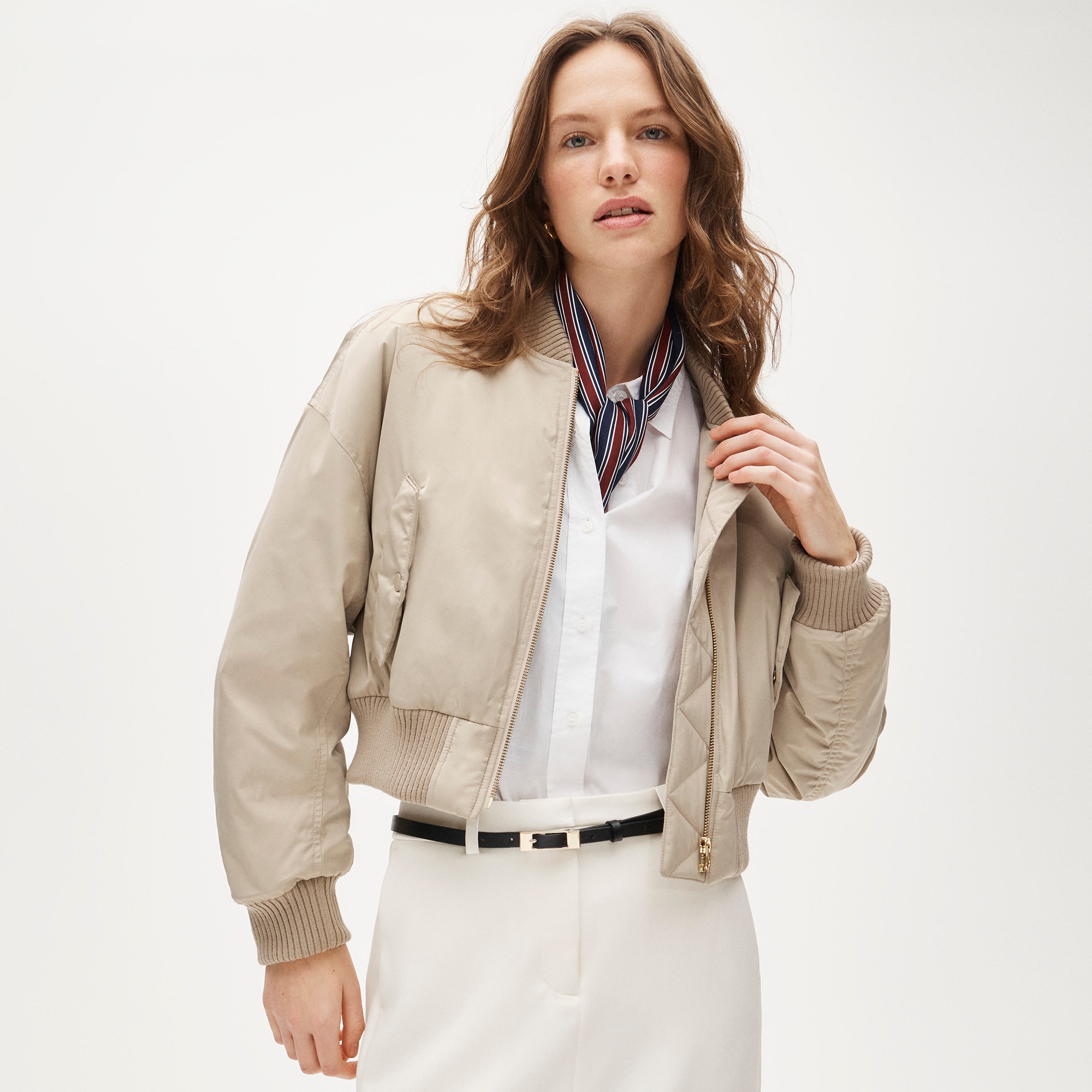 womens Puffer bomber jacket with PrimaLoft&reg;