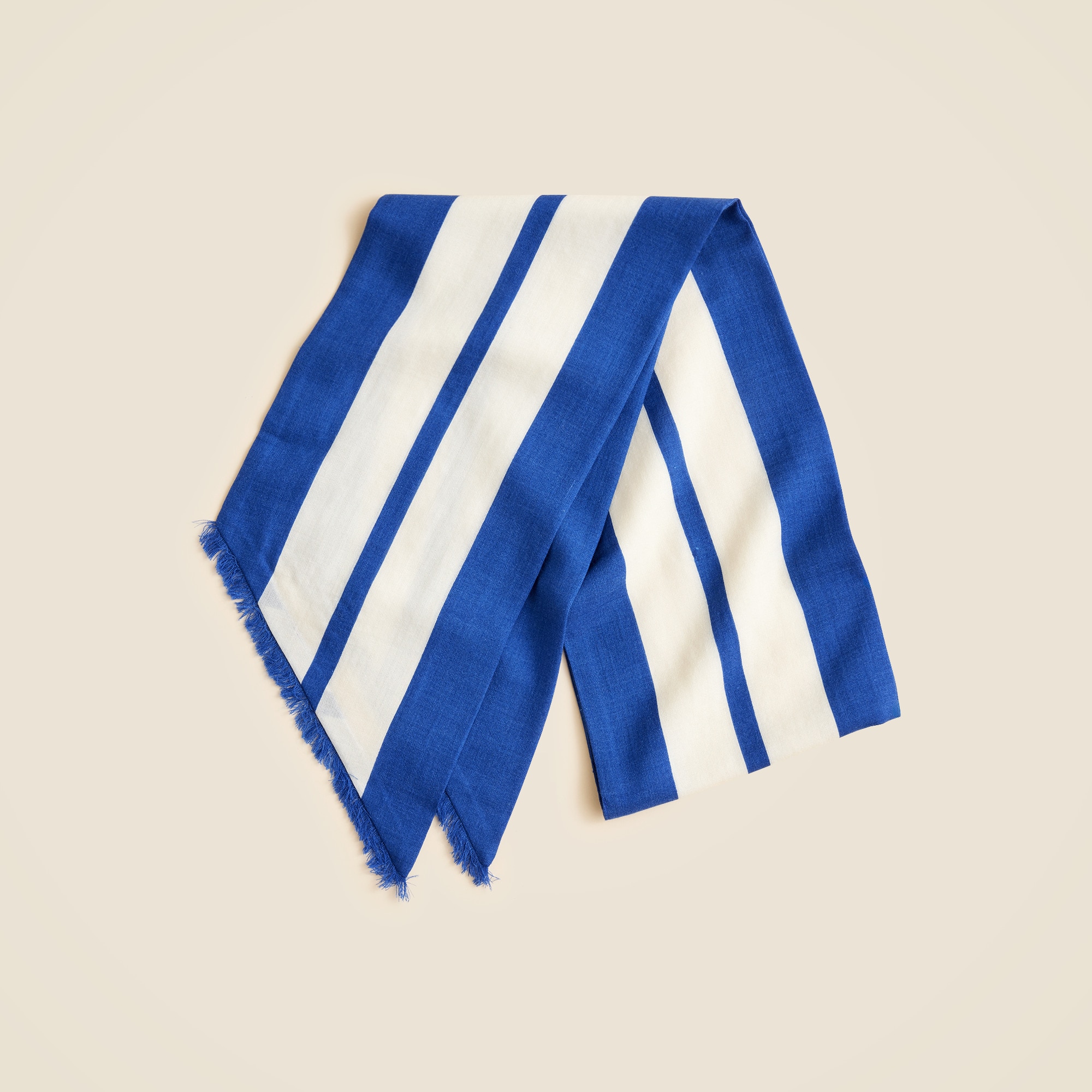 Fringe-trim scarf in wool-silk blend