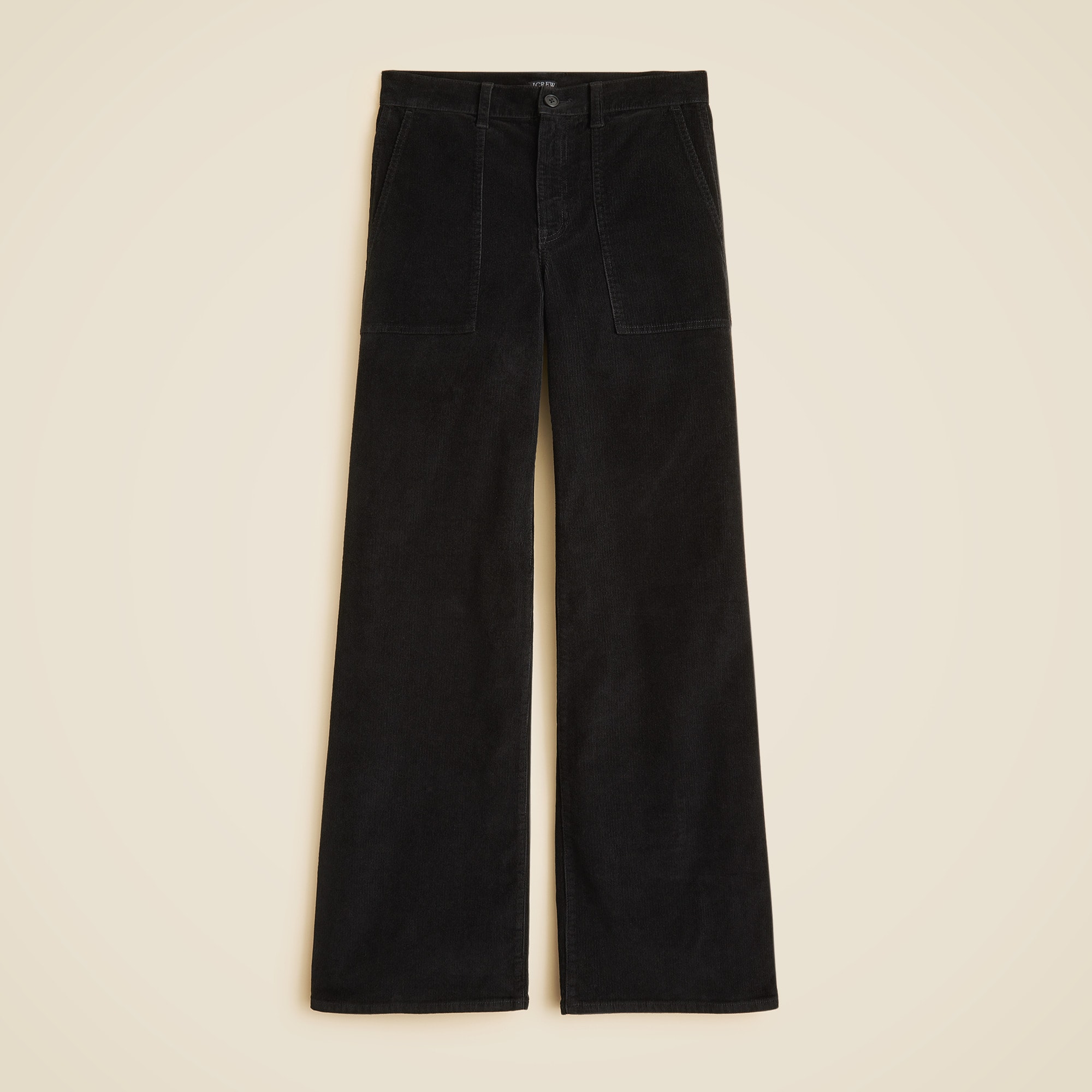 Camp-pocket wide-leg pant in stretch corduroy