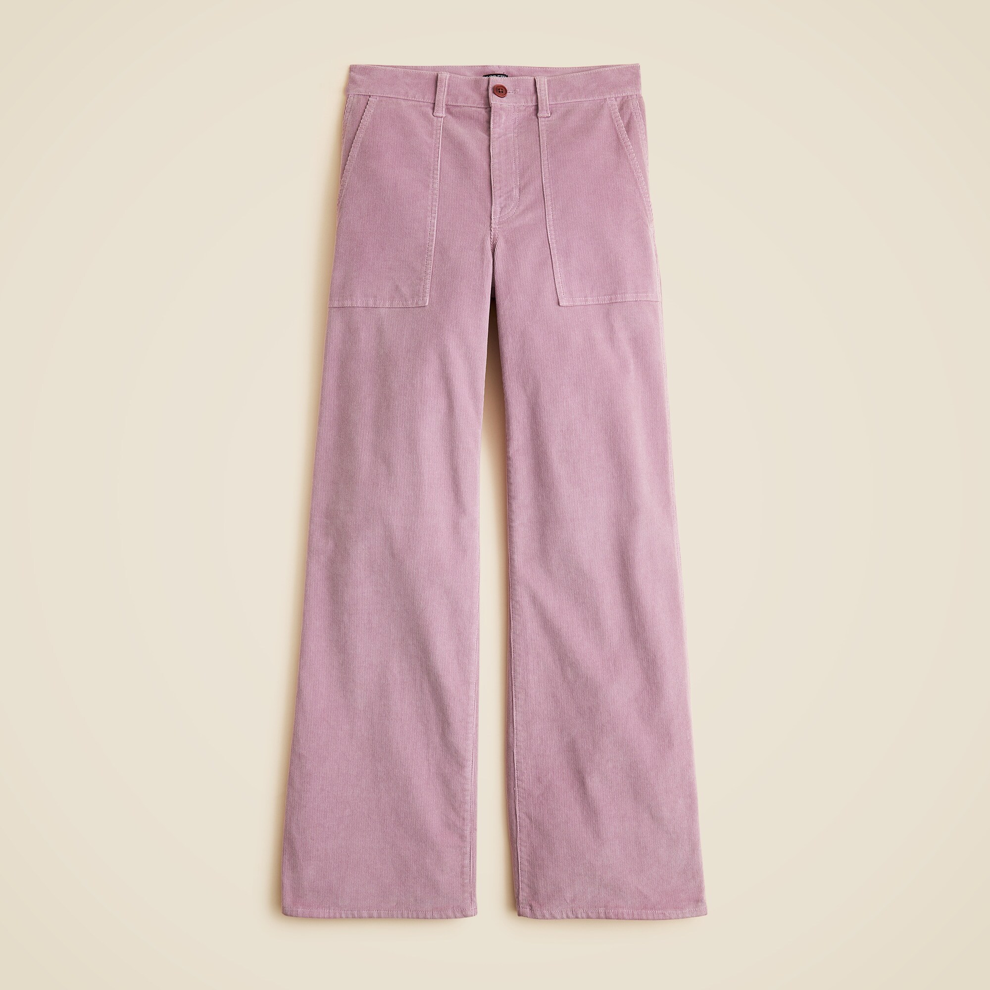 Camp-pocket wide-leg pant in stretch corduroy
