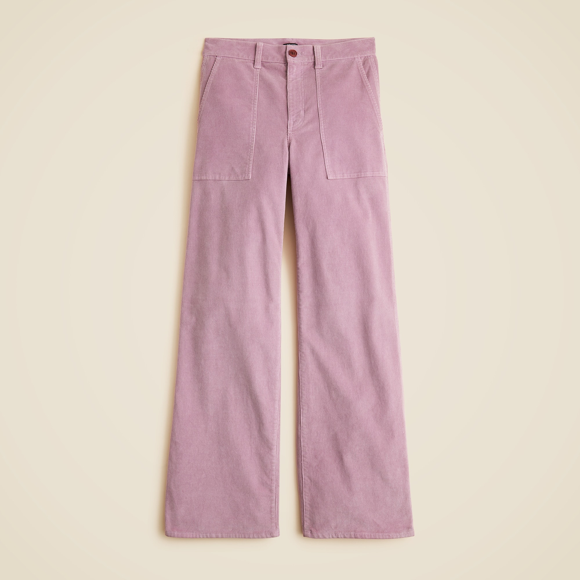 Camp-pocket wide-leg pant in stretch corduroy