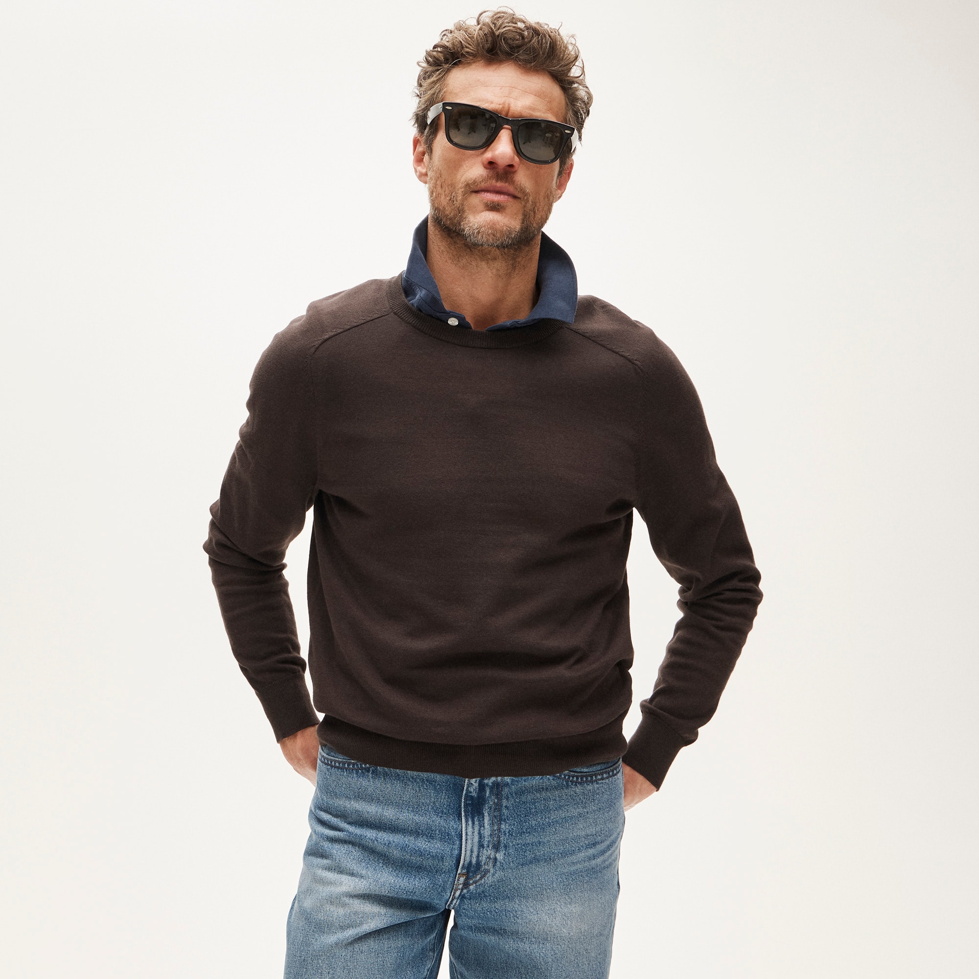 Pima cotton crewneck sweater - thumbnail 8