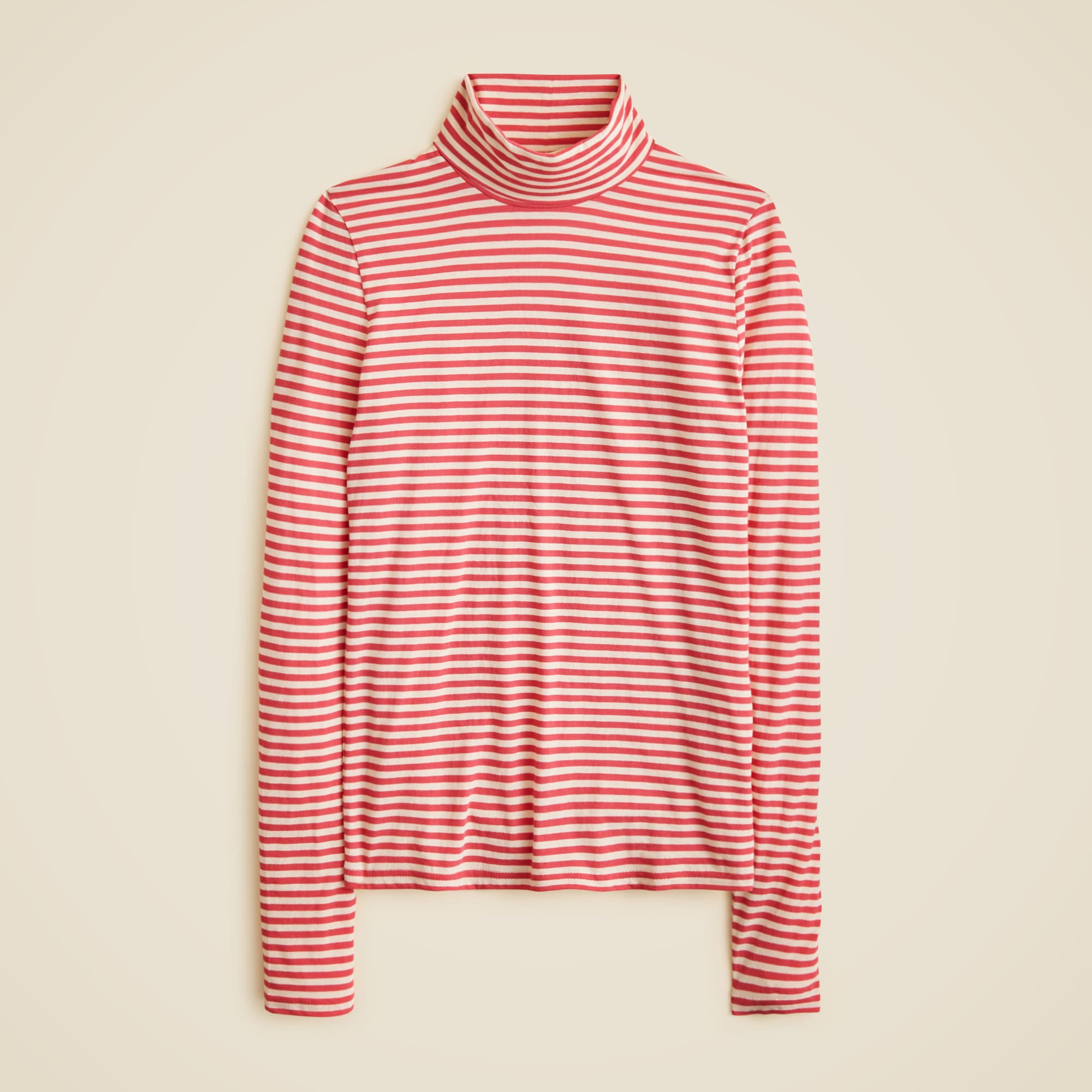 Feather jersey turtleneck in stripe