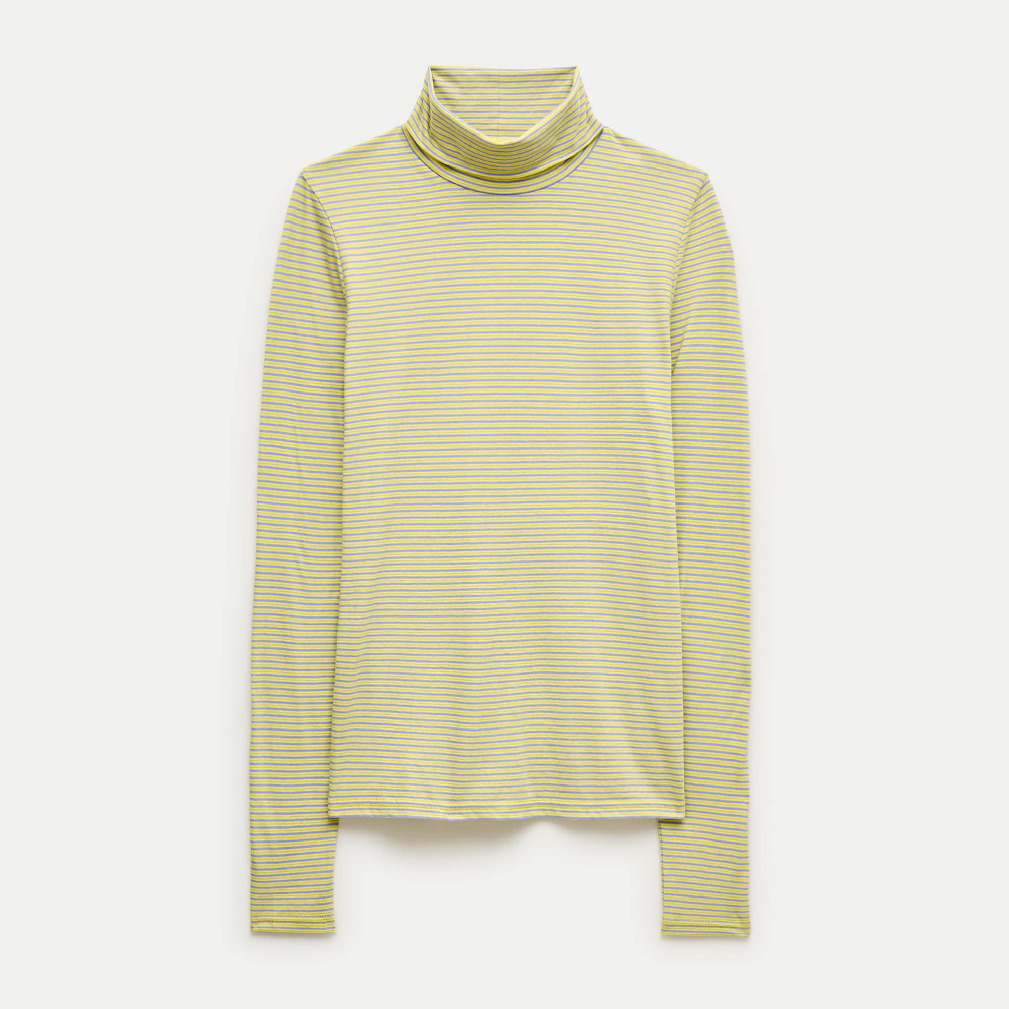Feather jersey turtleneck in stripe