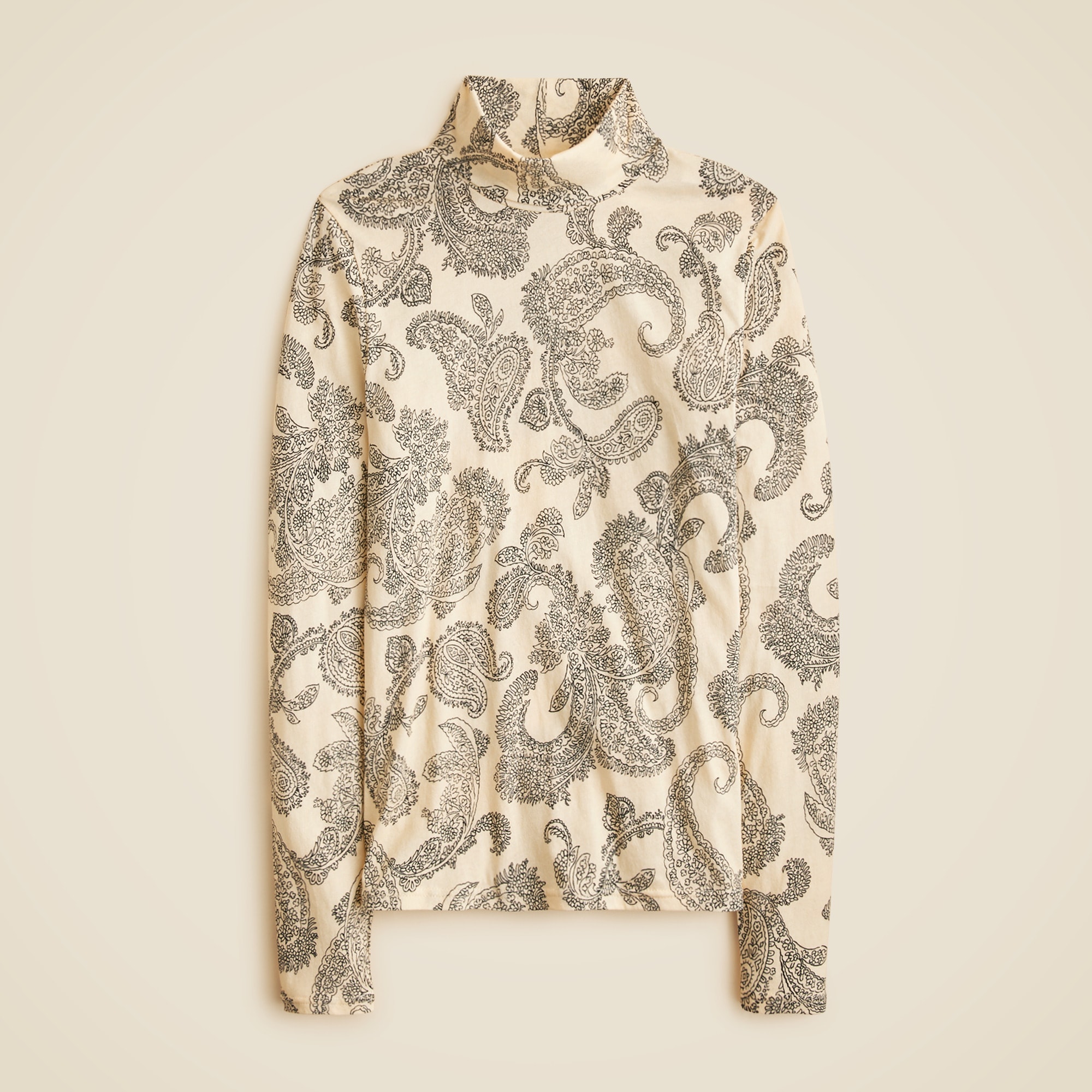 Feather jersey turtleneck in paisley