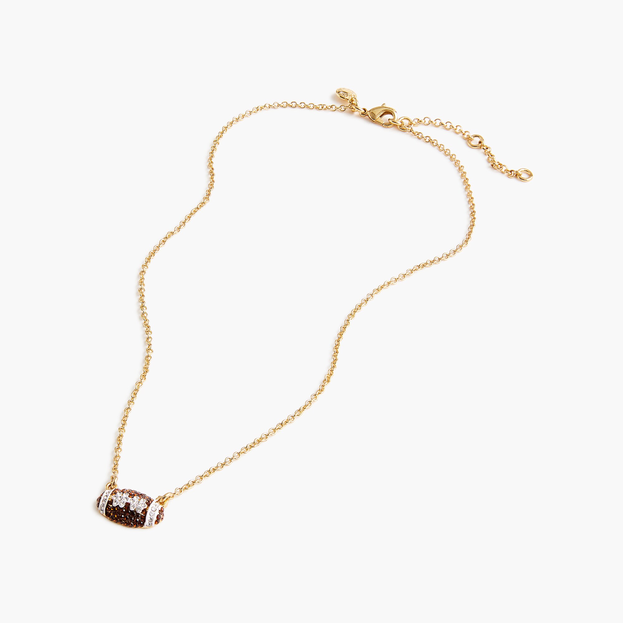 pav&eacute; football charm necklace for women
