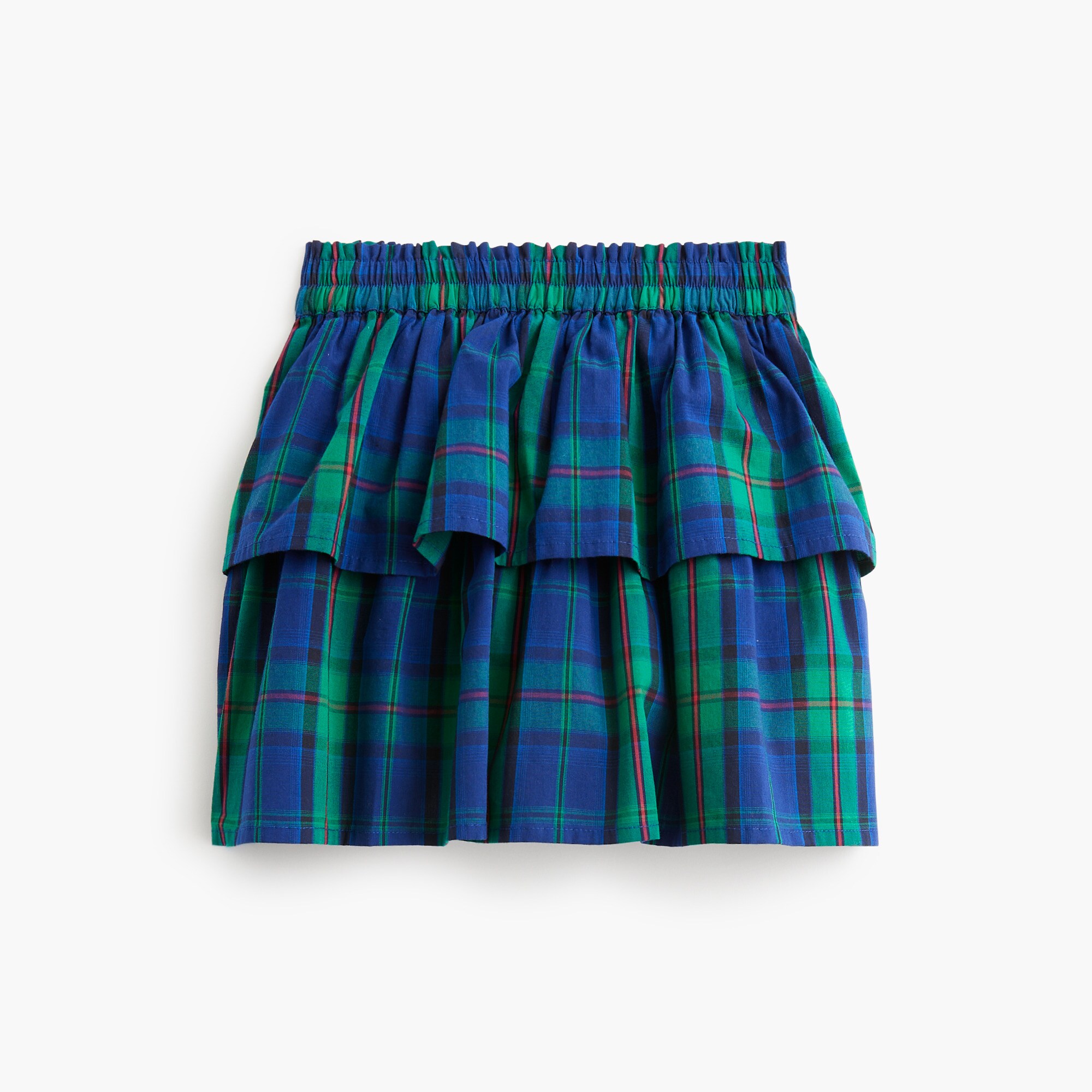 Girls' tartan tiered skirt