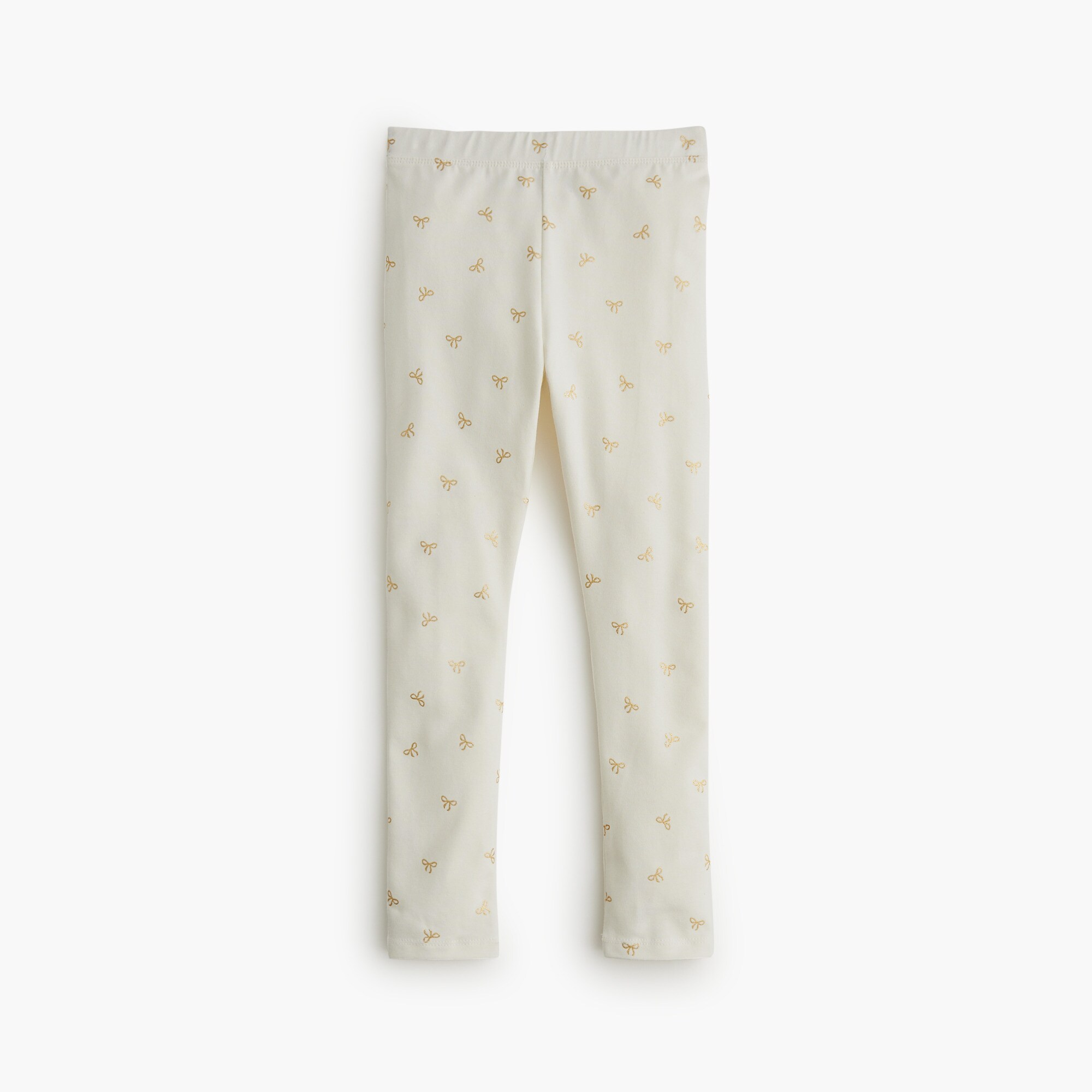 Girls' metallic bow leggings